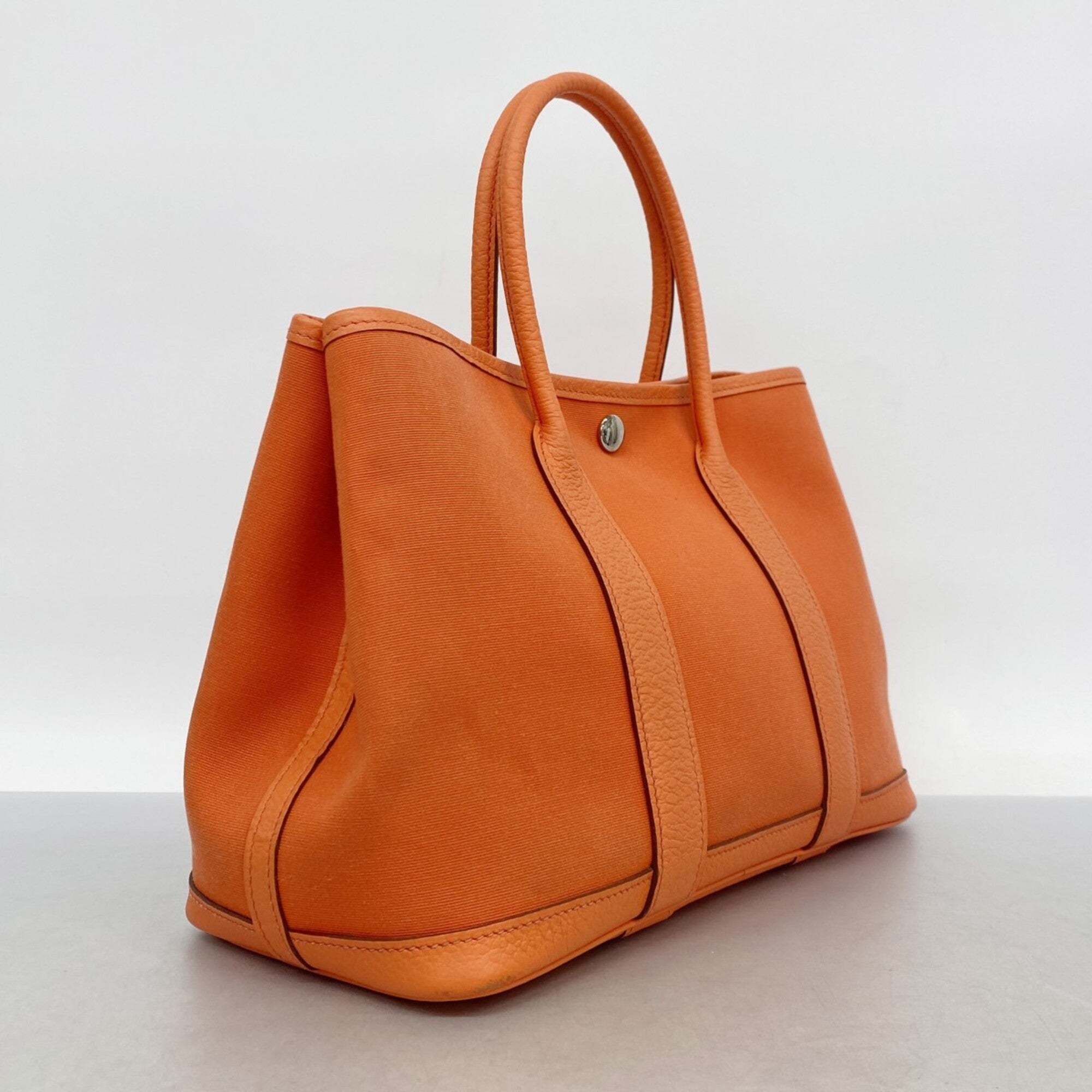Hermes Capucine Orange Toile Officier Tote Bag (Pre-Owned)