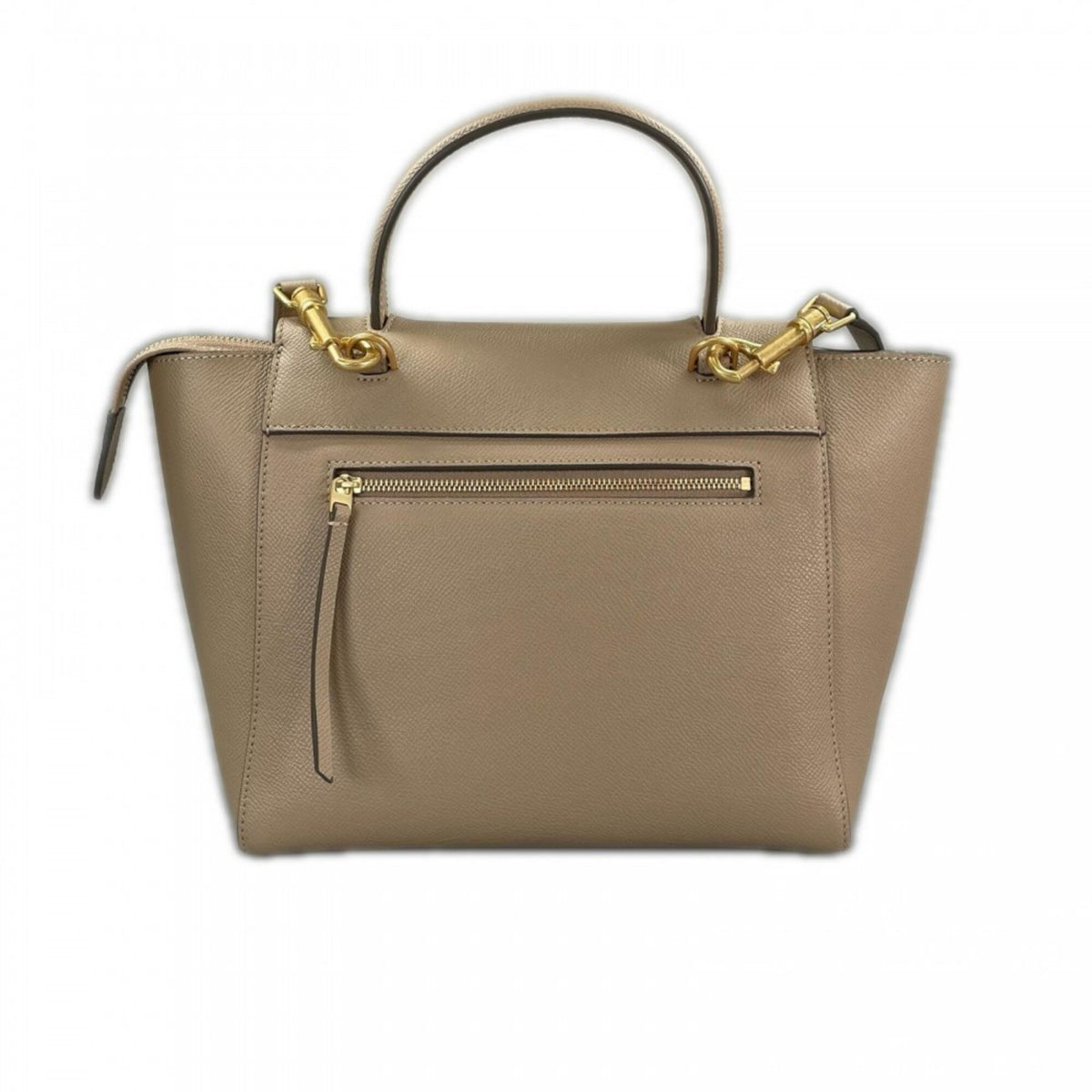 Celine Beige Beige Gold White Leather Handbag (Pre-Owned)