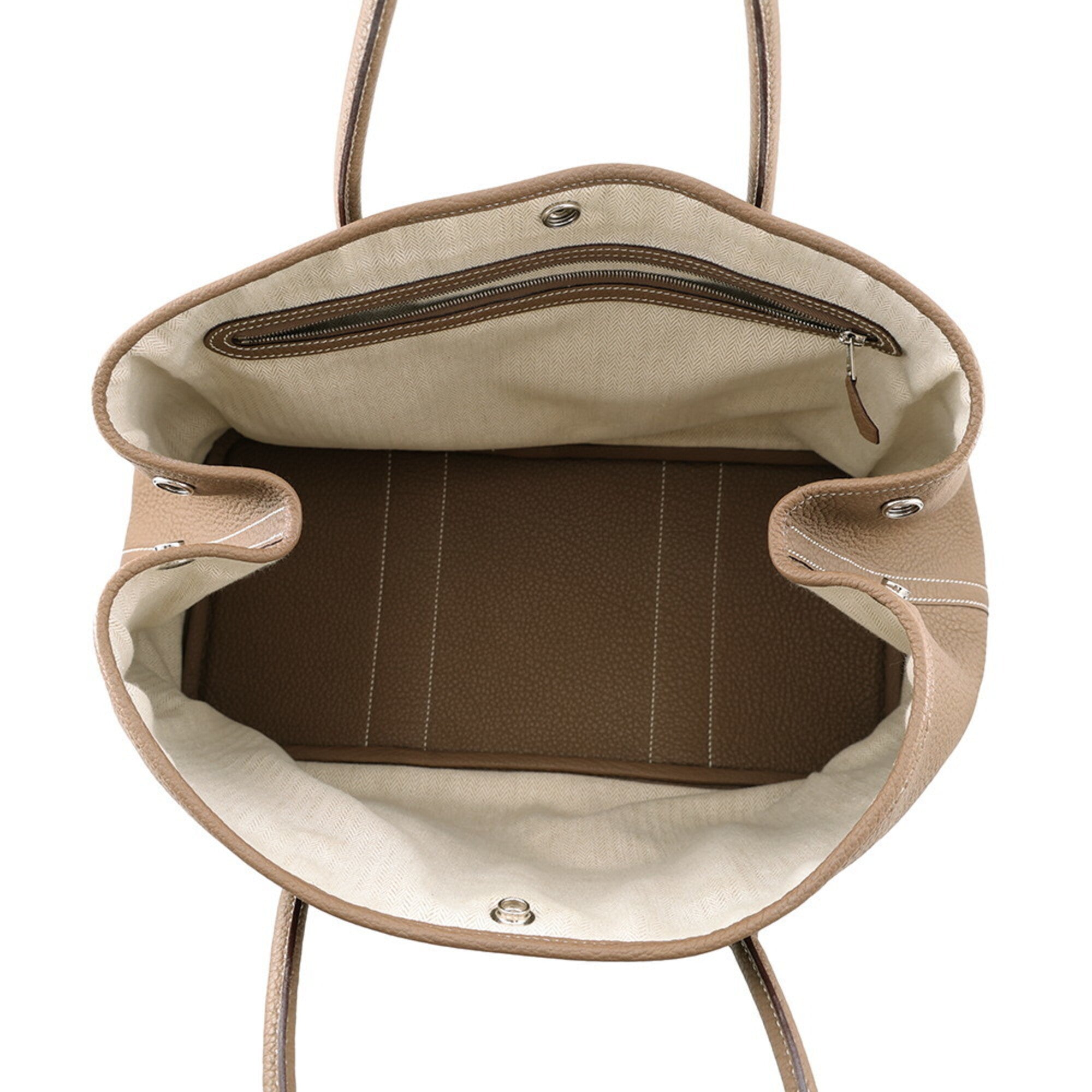 Hermes Garden Etoupe Gray Negonda Leather Handbag Tote Bag (Pre-Owned)