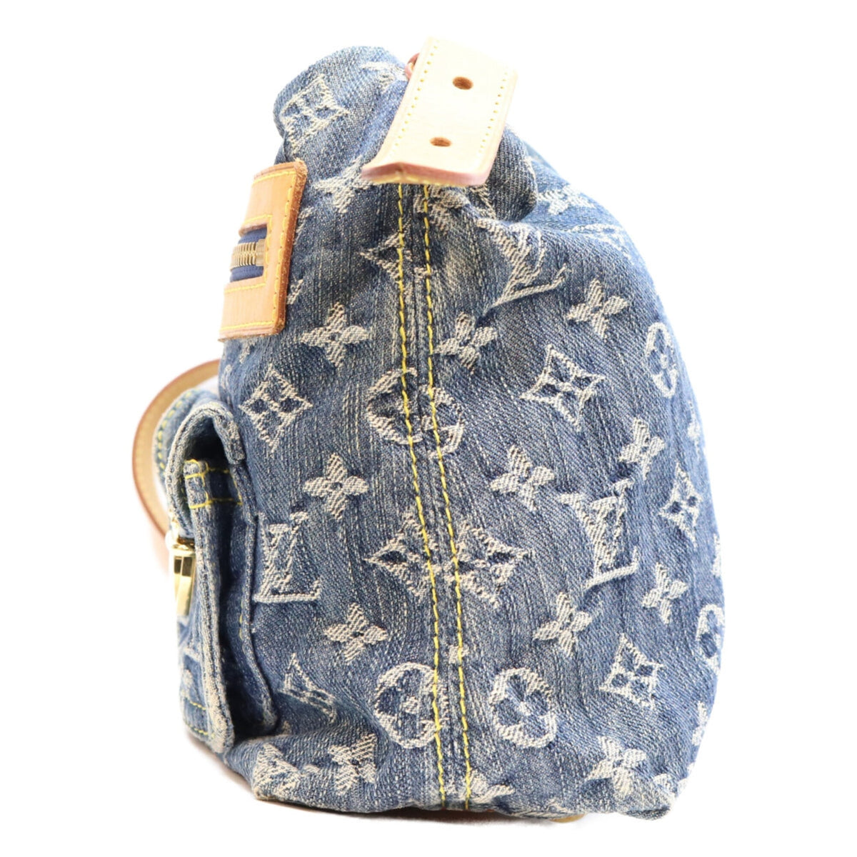 Louis Vuitton Gold Monogram Denim Shoulder Bag (Pre-Owned)