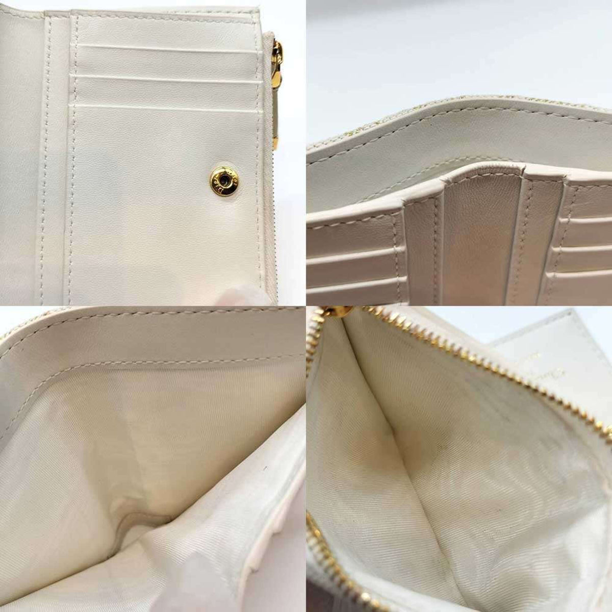 Christian Dior White Jacquard Wallet (Bi-Fold) (Pre-Owned)