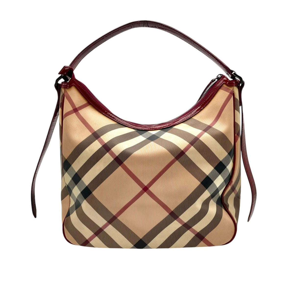 Burberry Beige Bordeaux Pvc Leather Shoulder Bag (Pre-Owned)
