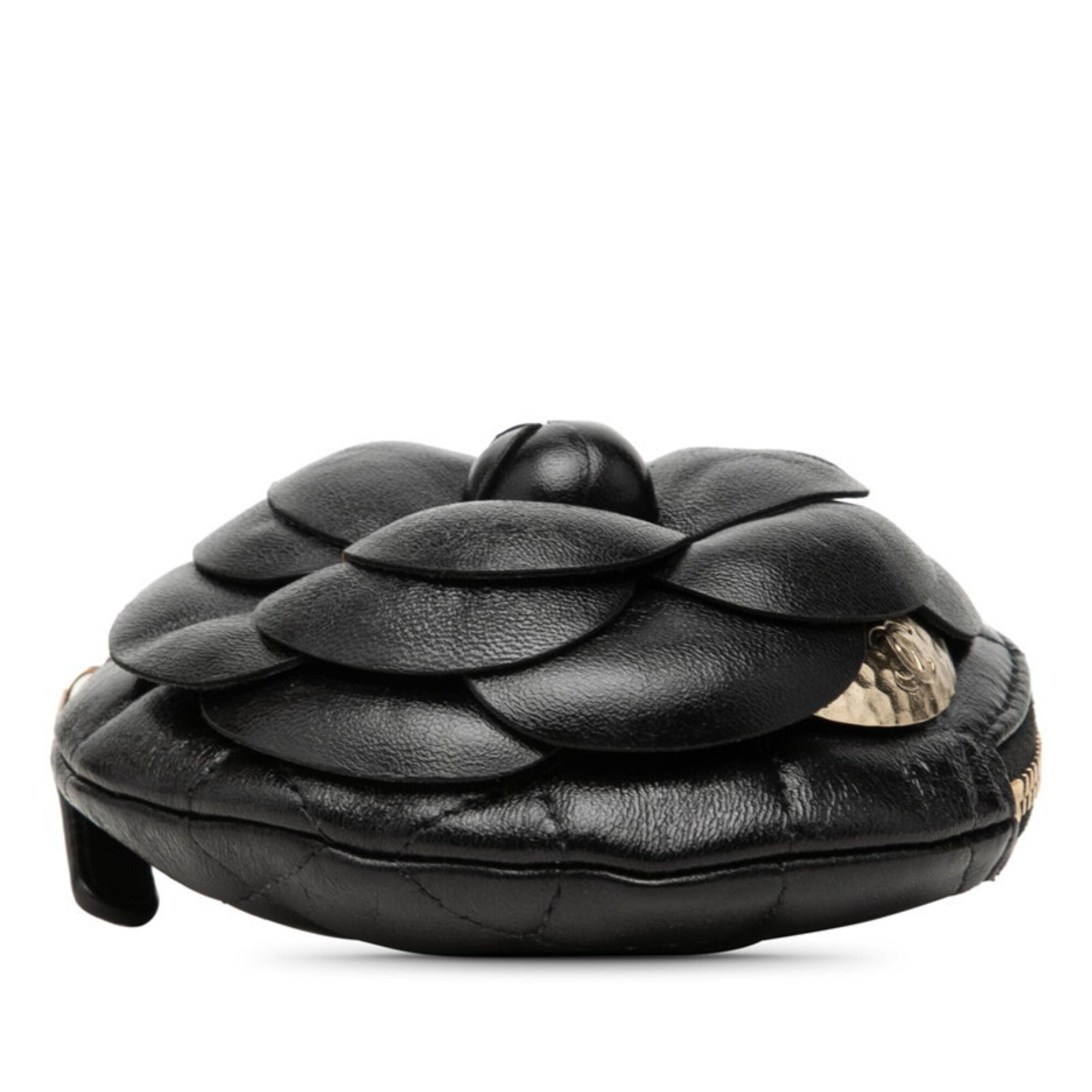 Chanel Black Leather Coin Purse/Coin Case (Pre-Owned)