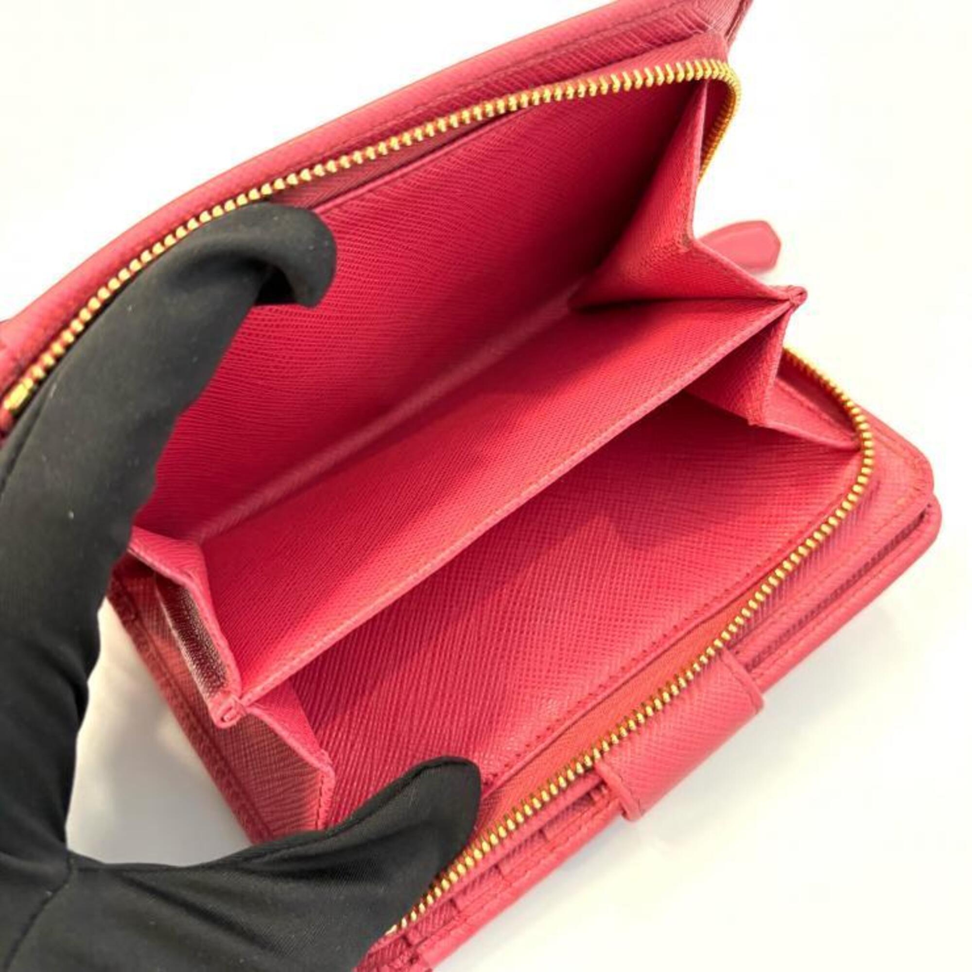 Prada Pink Saffiano Metal Wallet (Bi-Fold) (Pre-Owned)