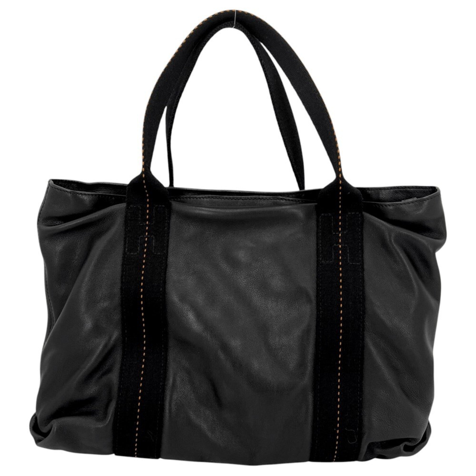 Hermes Black Veau Derma Handbag Shoulder Bag (Pre-Owned)
