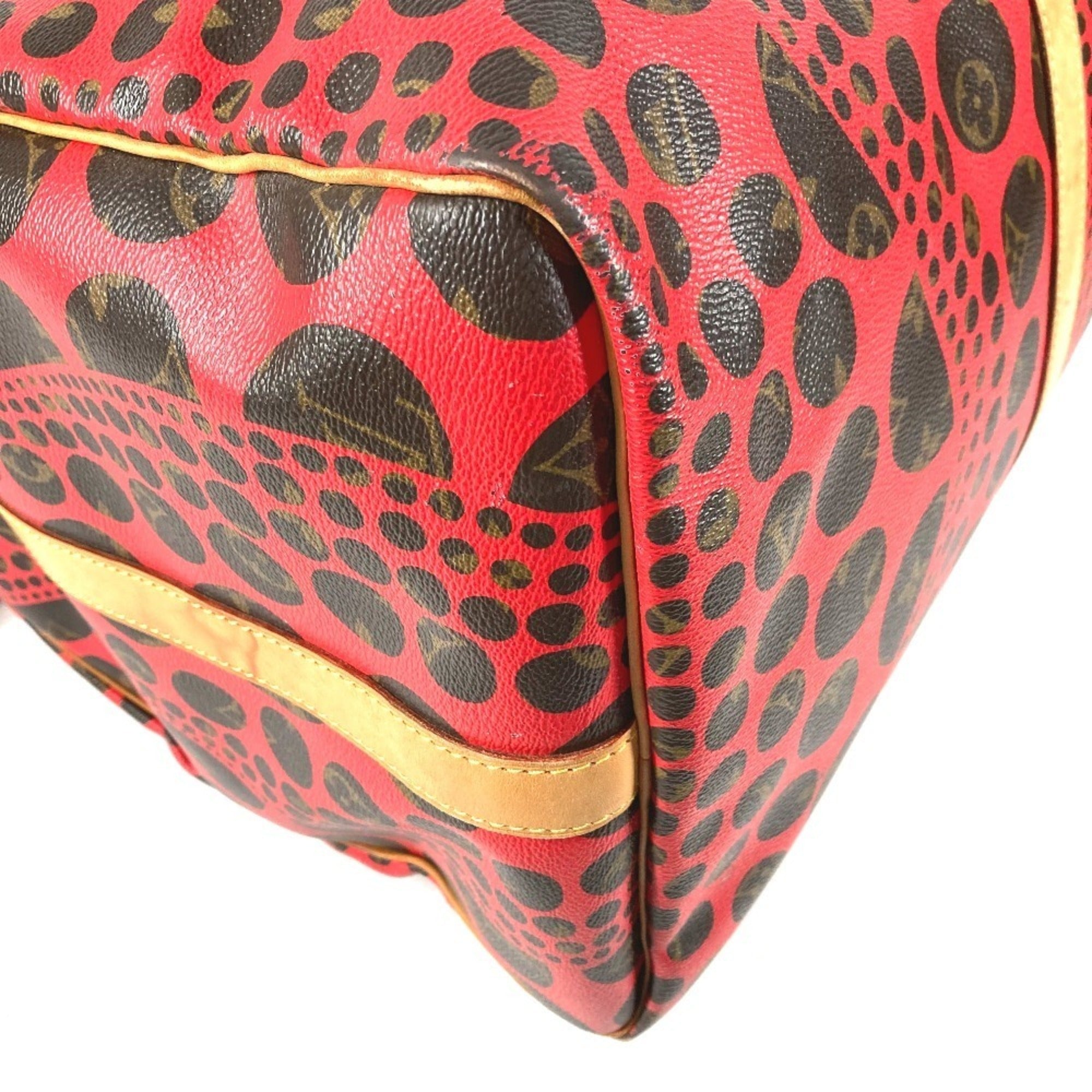 Louis Vuitton Red Color Monogram Canvas Boston Bag Shoulder Bag (Pre-Owned)