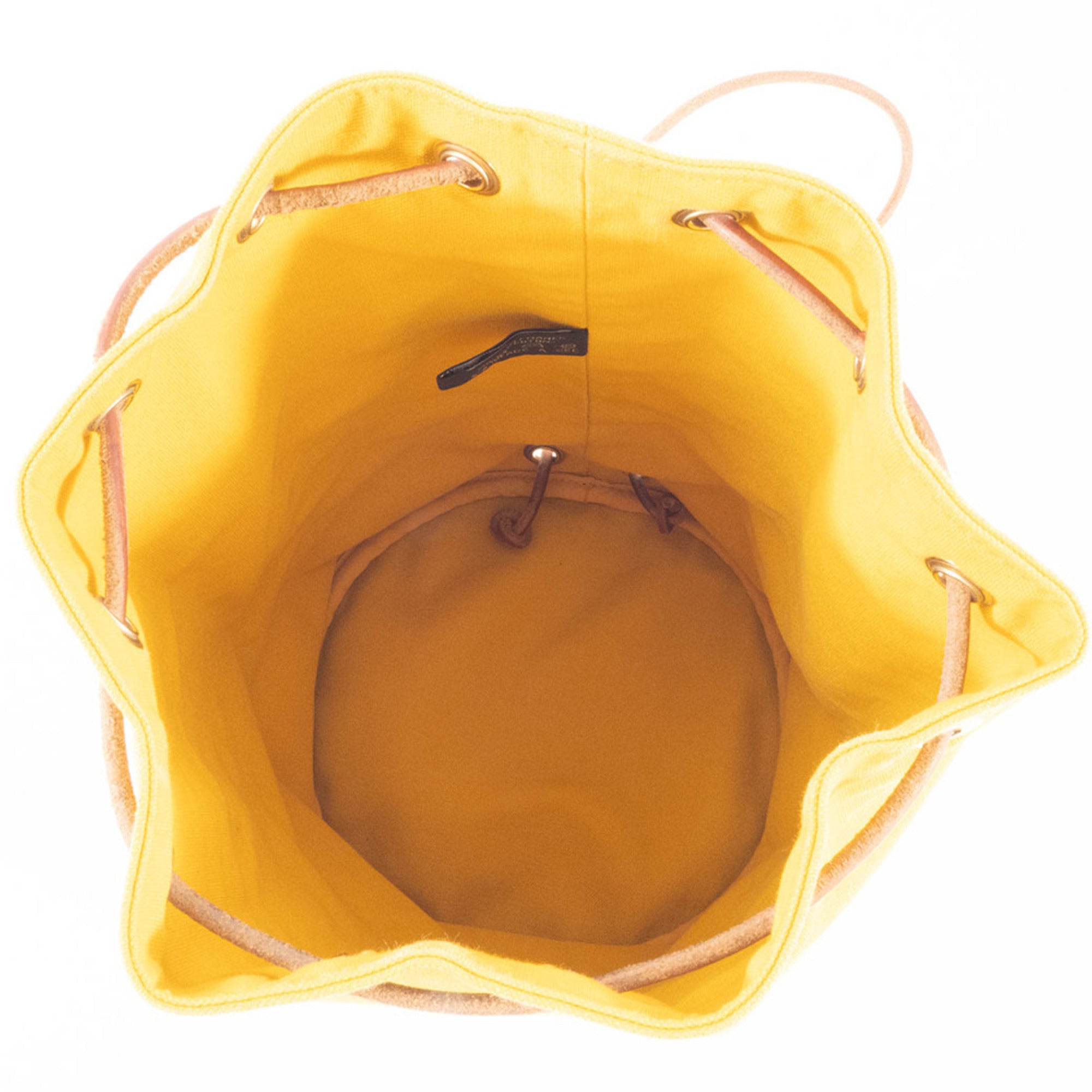 Hermes Polochon Mimil Yellow Cotton 100% Shoulder Bag (Pre-Owned)