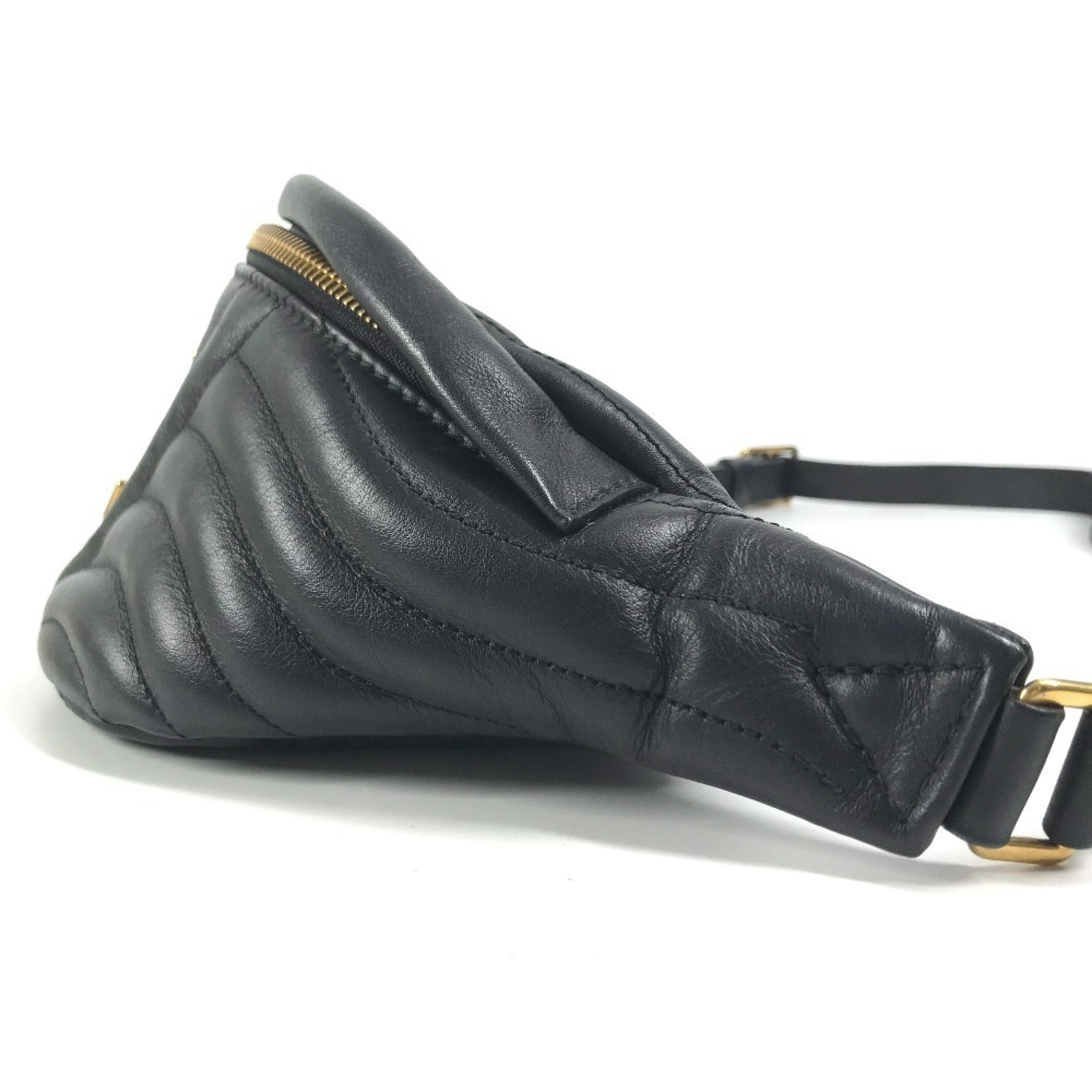 Louis Vuitton Black Leather Fanny Pack Sling Bag (Pre-Owned)