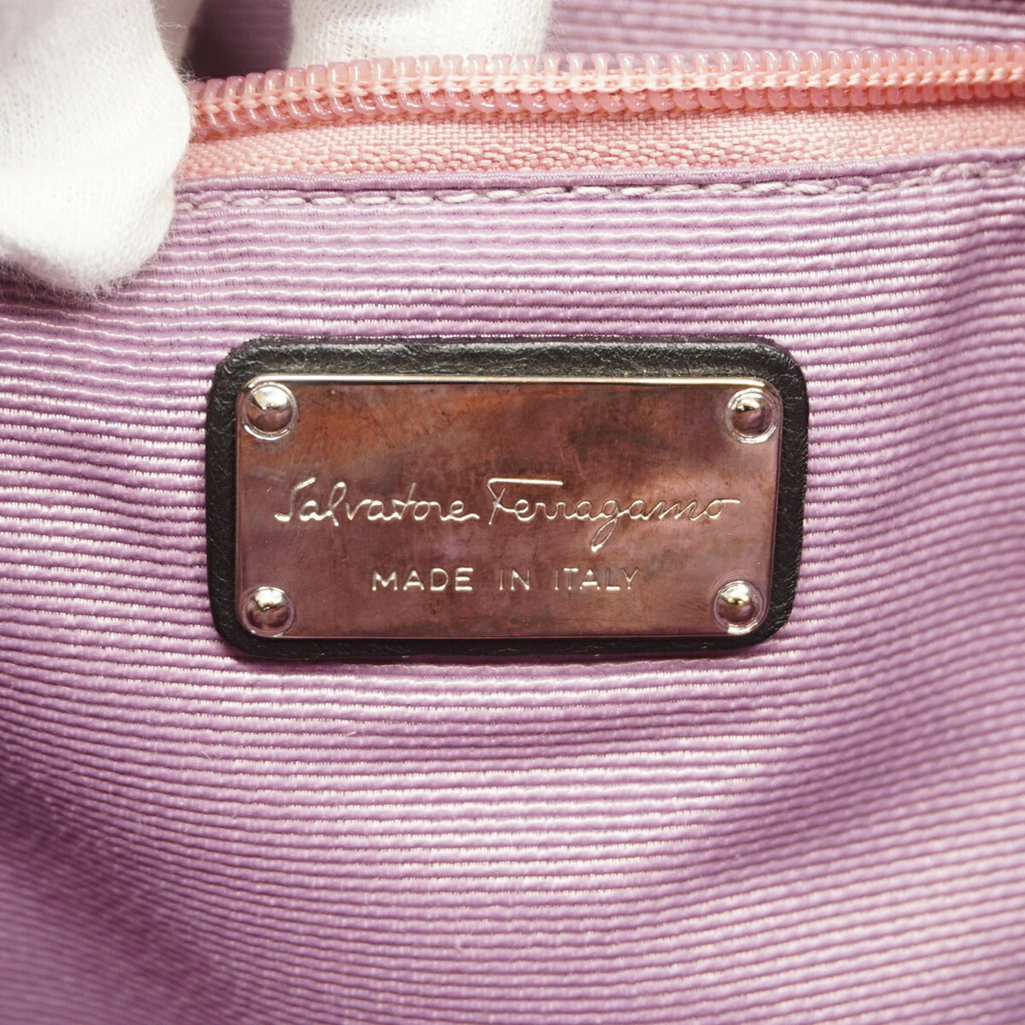 Salvatore Ferragamo Black Canvas Tote Bag (Pre-Owned)