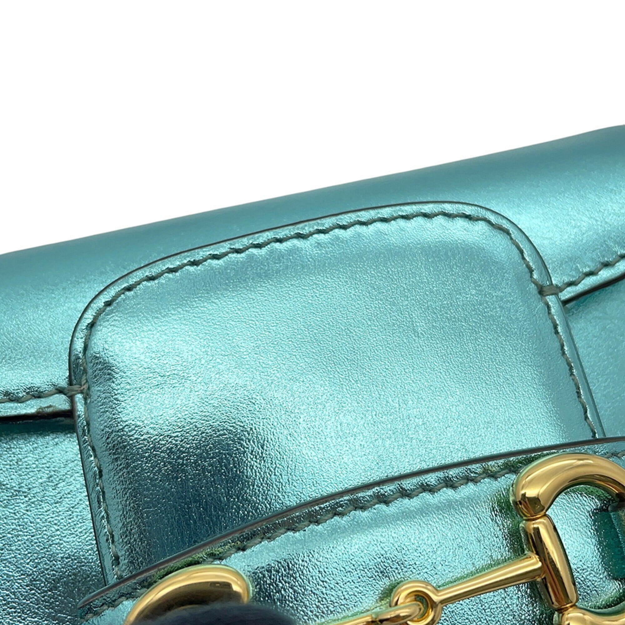 Gucci Light Blue Leather Handbag Shoulder Bag (Pre-Owned)