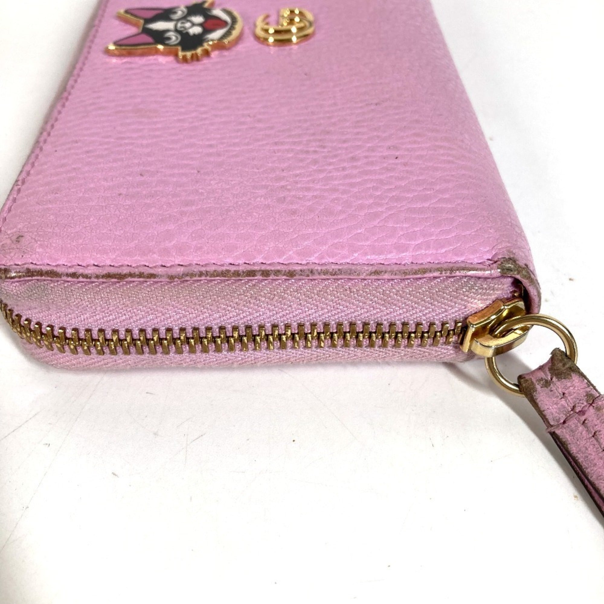 Gucci Pink Leather Long Wallet (Bi-Fold) (Pre-Owned)
