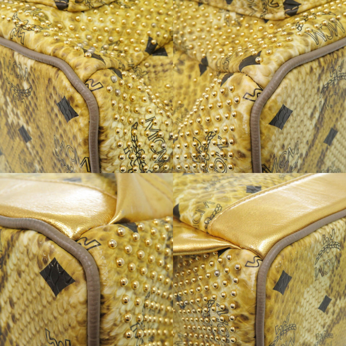 Mcm Gold Leather Backpack (Pre-Owned)
