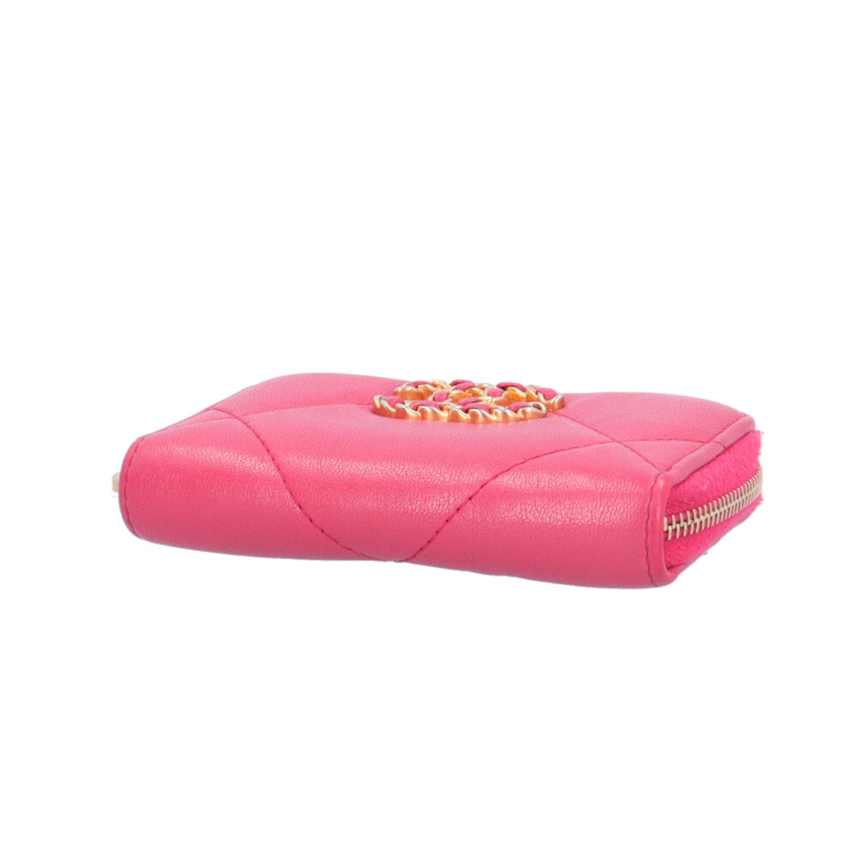 Chanel Pink Leather Coin Purse/Coin Case (Pre-Owned)