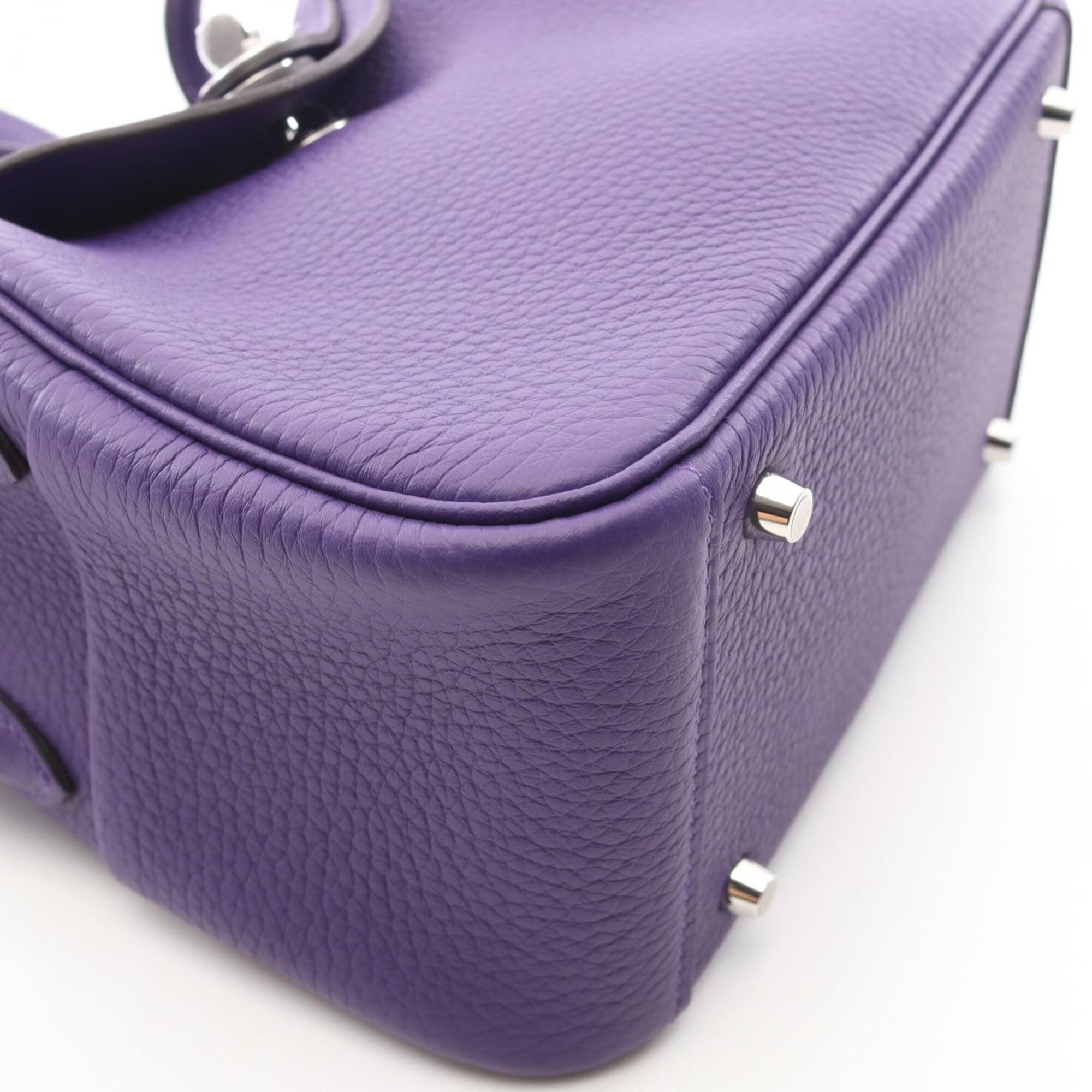 Hermes Purple Taurillon Clemence Leather Handbag Shoulder Bag (Pre-Owned)