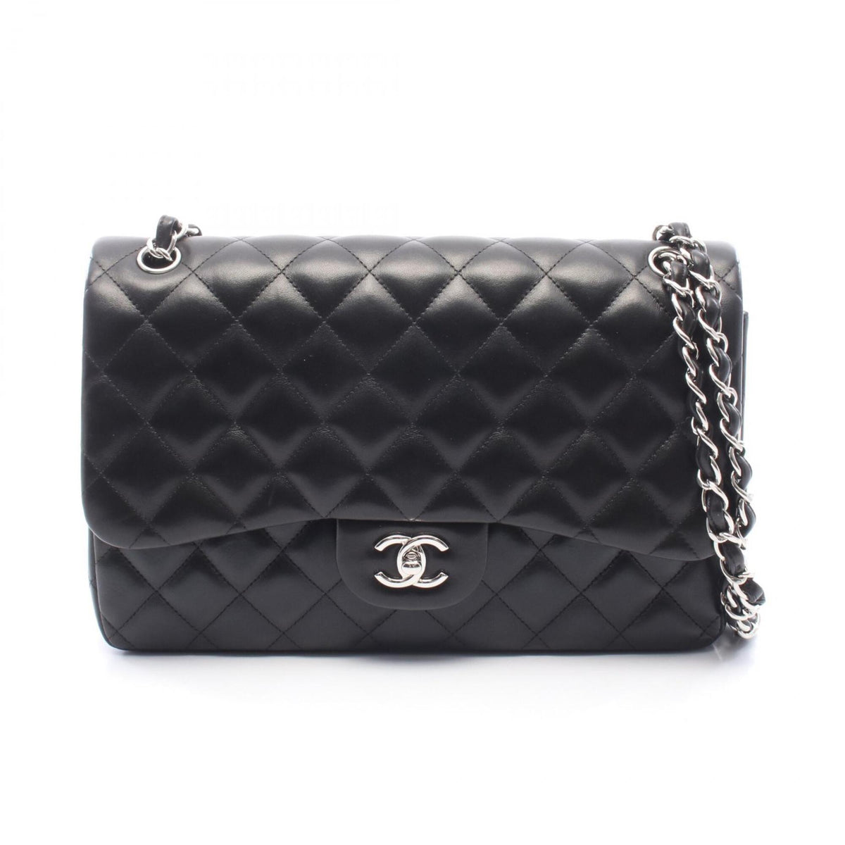 Chanel Black Leather Handbag Shoulder Bag (Pre-Owned)