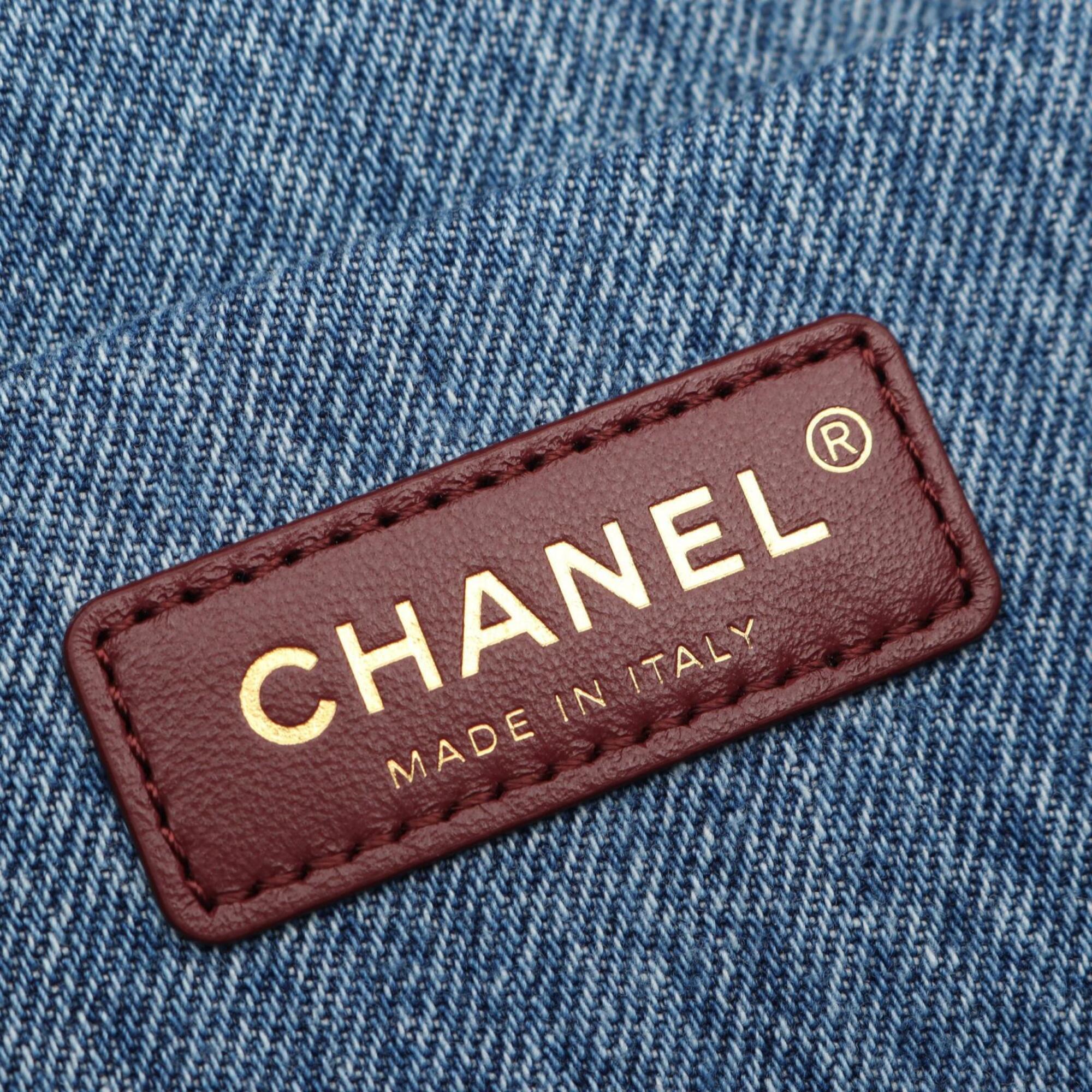 Chanel Blue Denim Handbag Shoulder Bag (Pre-Owned)