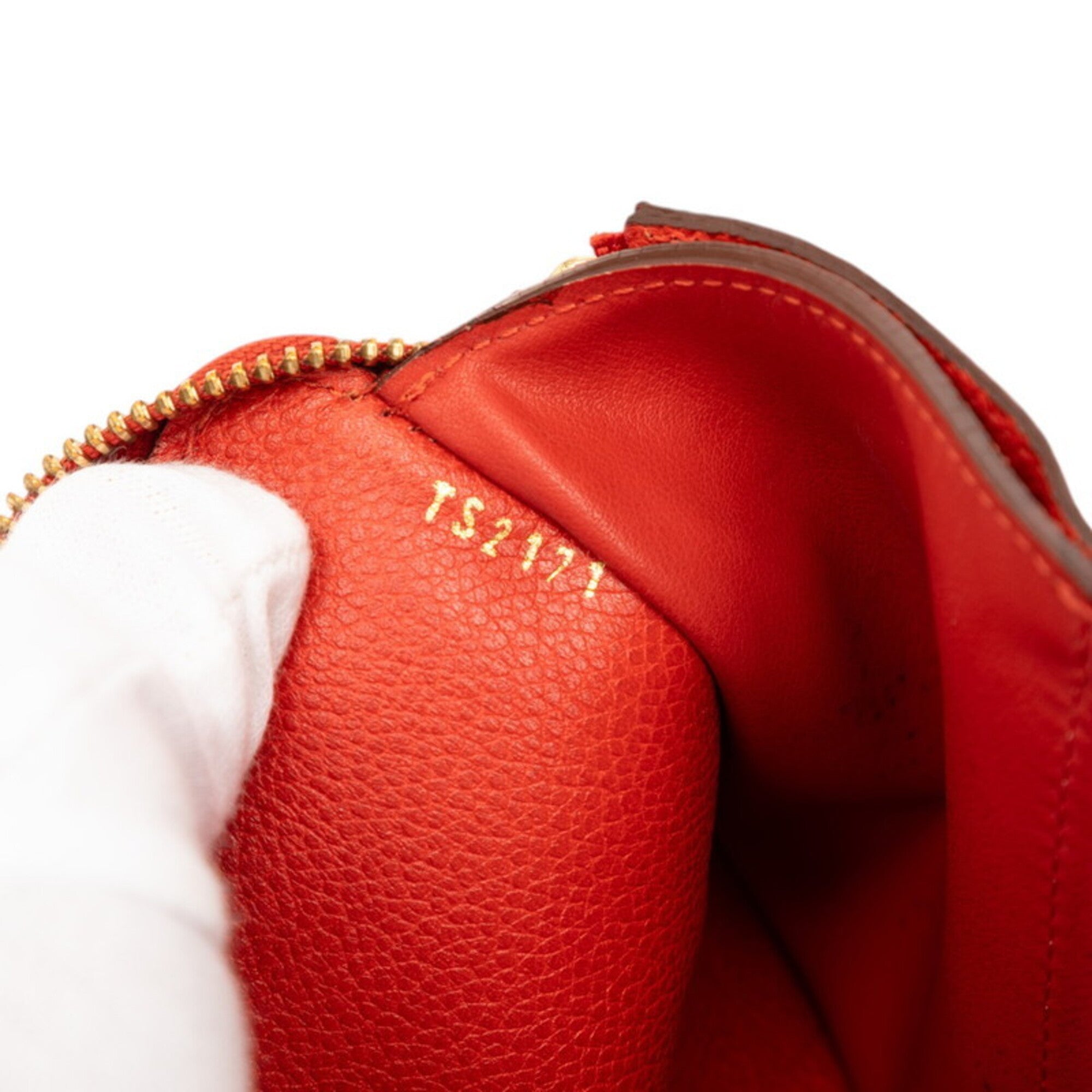 Louis Vuitton Monogram Empreinte Auriane Red Color Leather Wallet (Bi-Fold) (Pre-Owned)