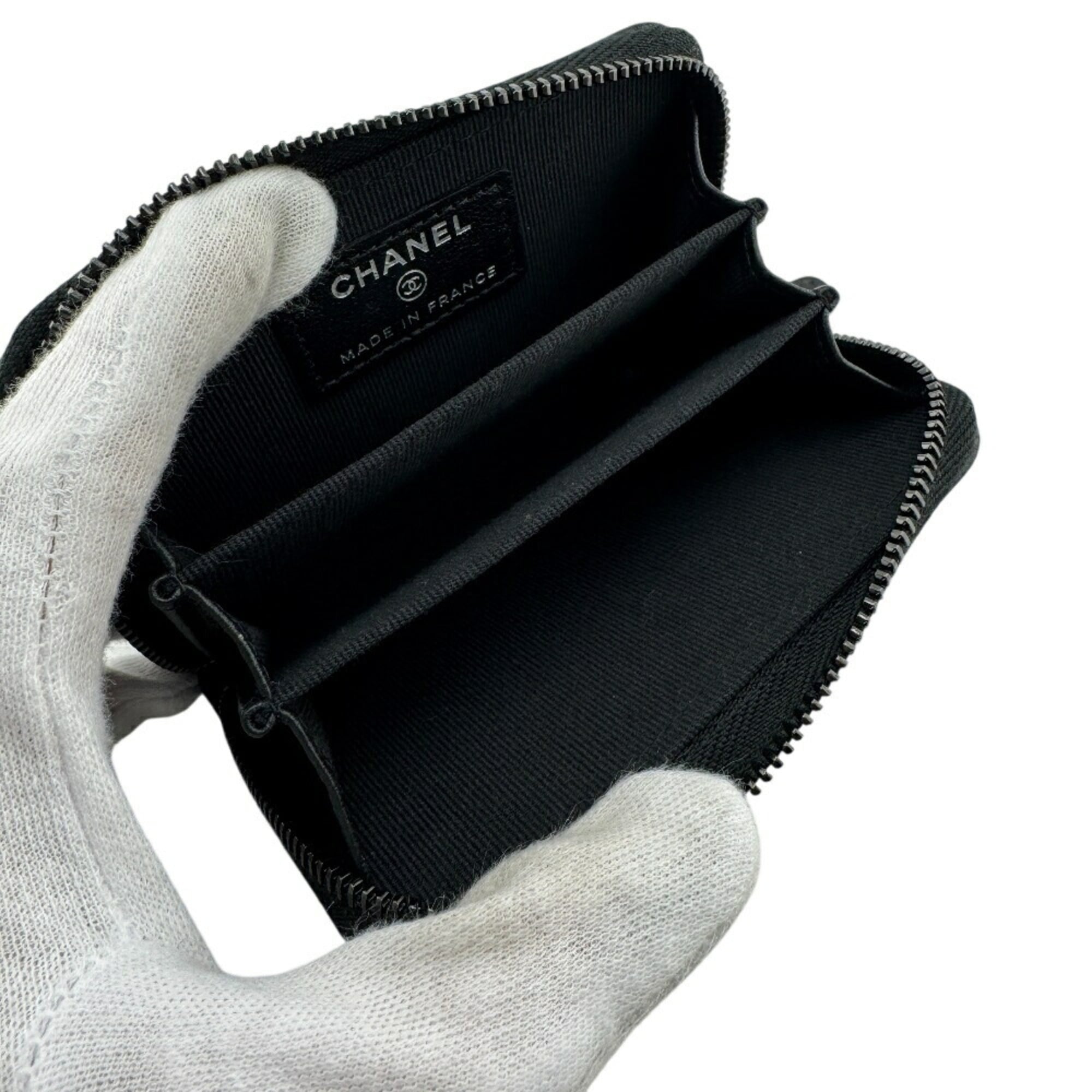 Chanel Black Leather Coin Purse/Coin Case (Pre-Owned)