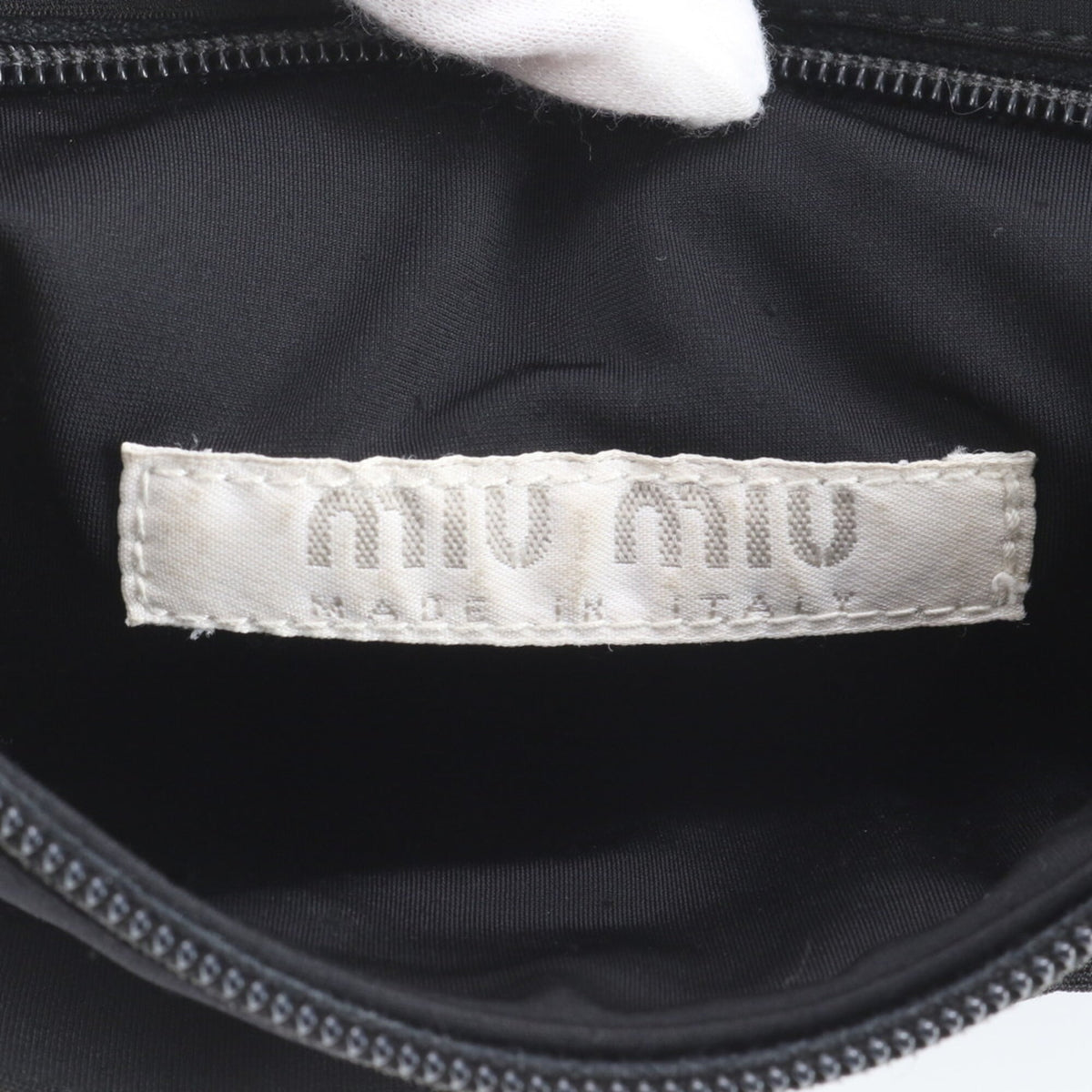 Miu Miu Black Nylon Messenger Bag Shoulder Bag (Pre-Owned)