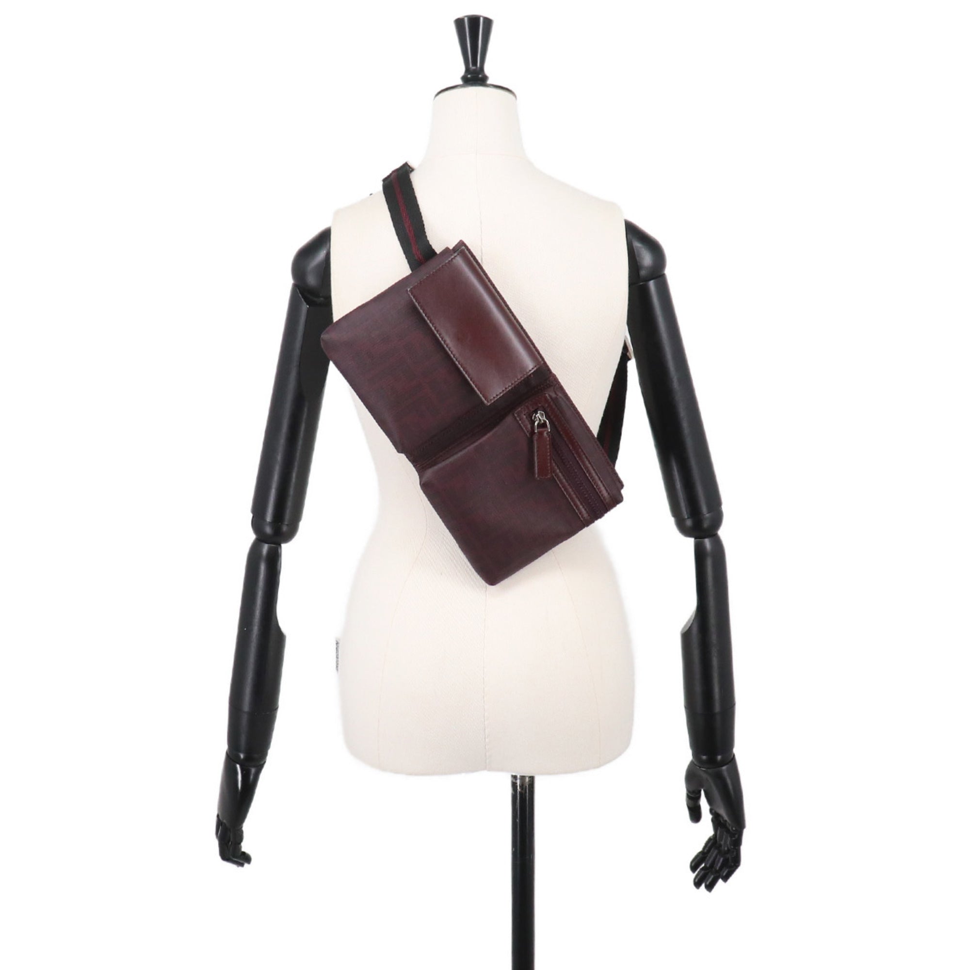 Fendi Bordeaux Pvc Leather Fanny Pack Handbag Sling Bag (Pre-Owned)