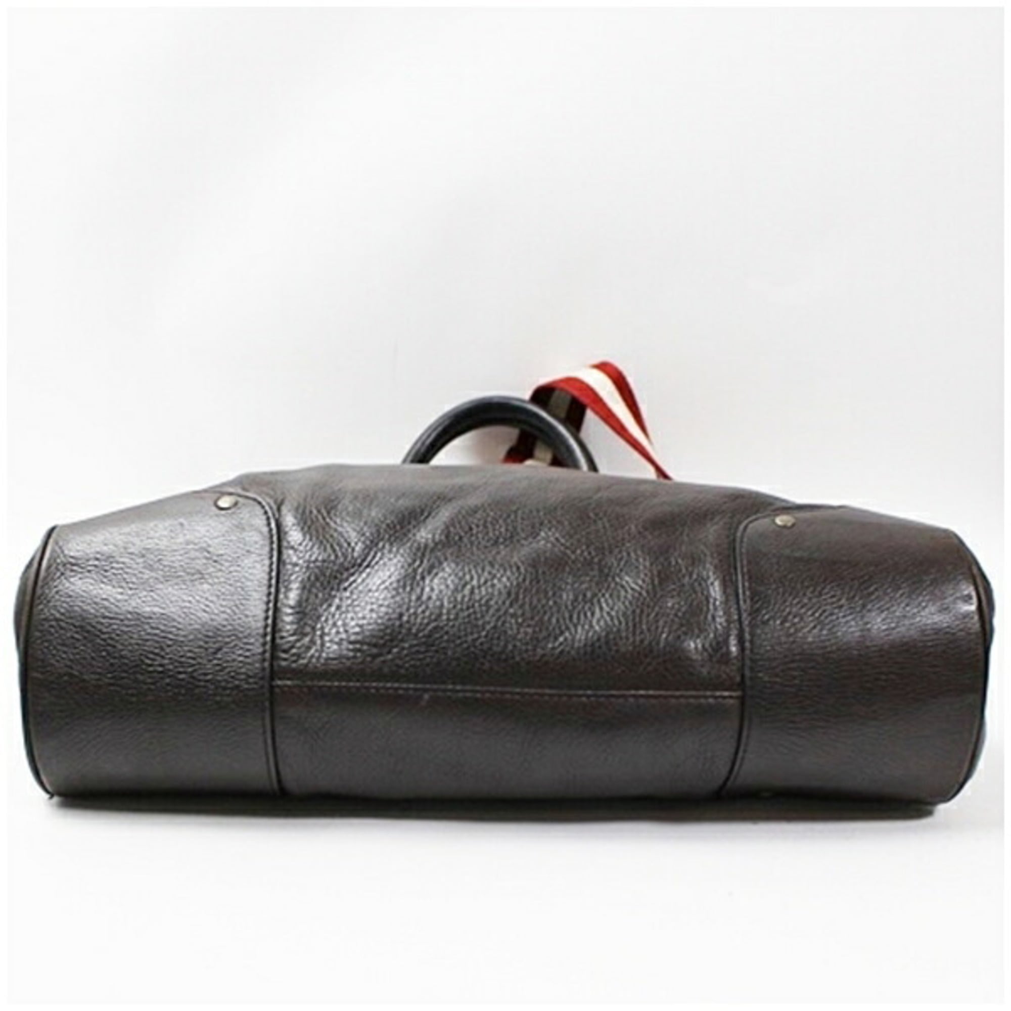 Bally Brown Red Color Leather Tote Bag (Pre-Owned)