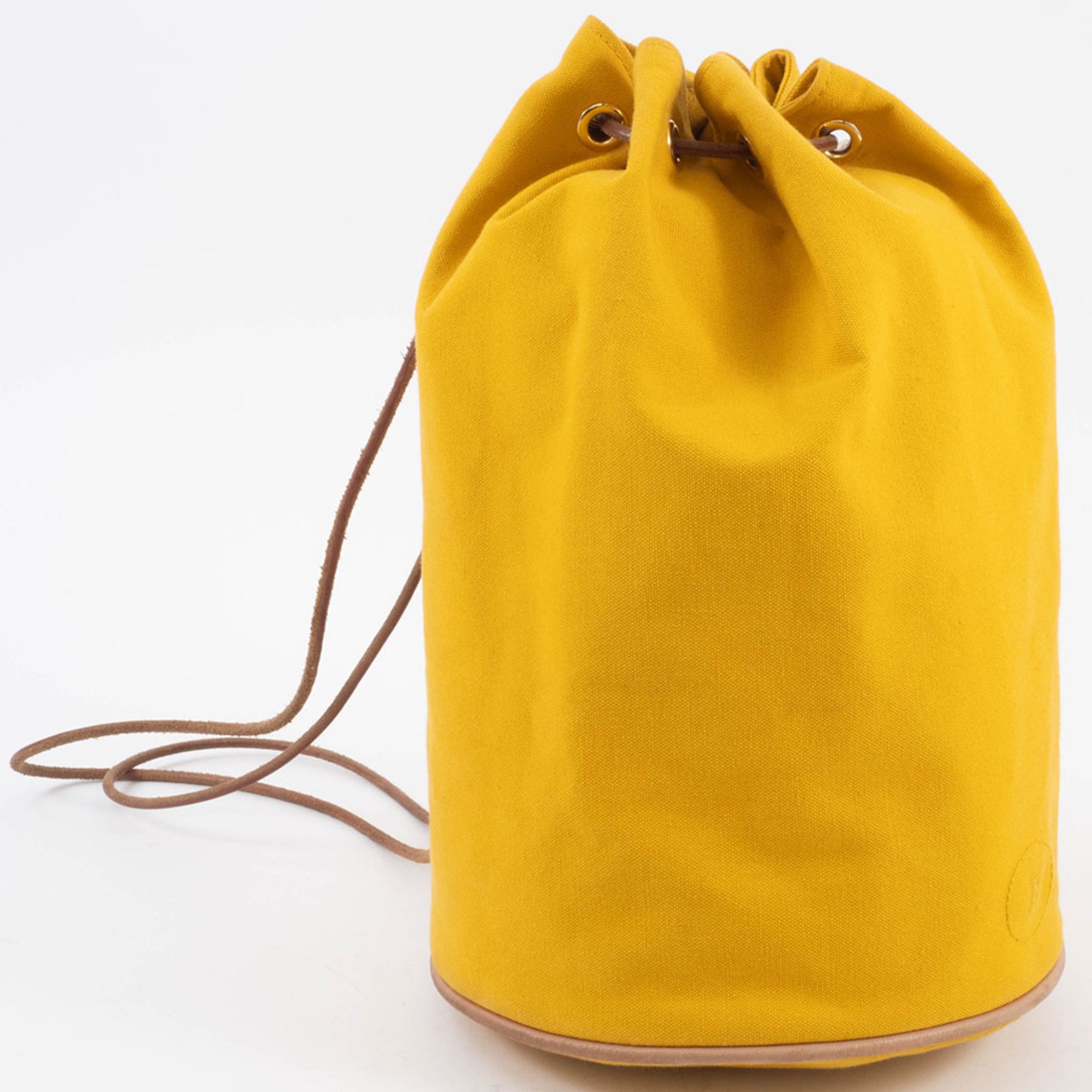 Hermes Polochon Mimil Yellow Cotton 100% Shoulder Bag (Pre-Owned)