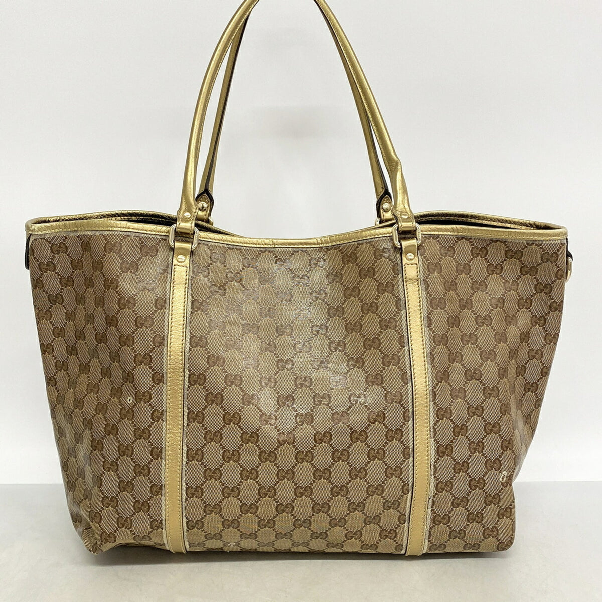 Gucci Brown Coated Canvas Tote Bag (Pre-Owned)