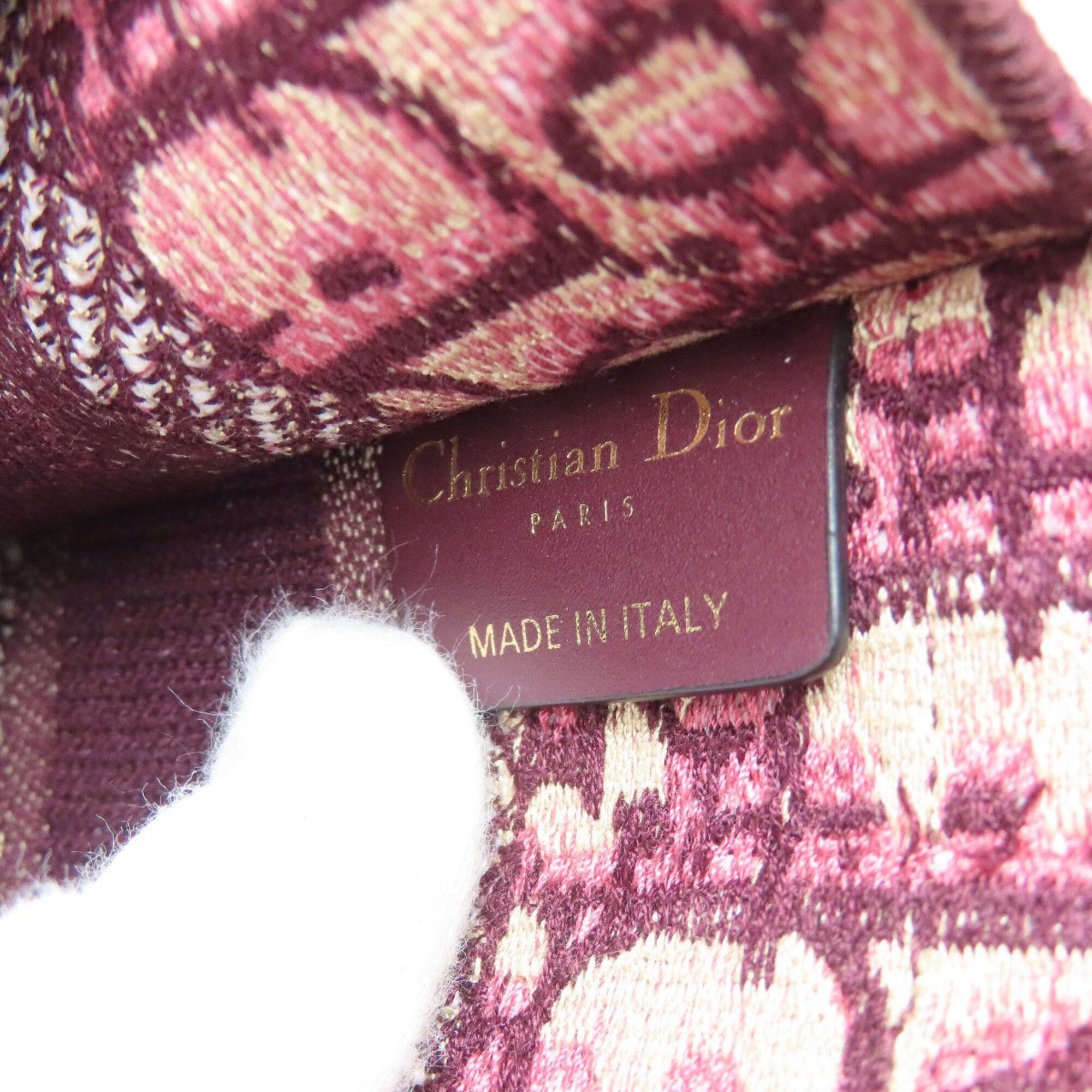 Christian Dior Bordeaux Canvas Handbag (Pre-Owned)
