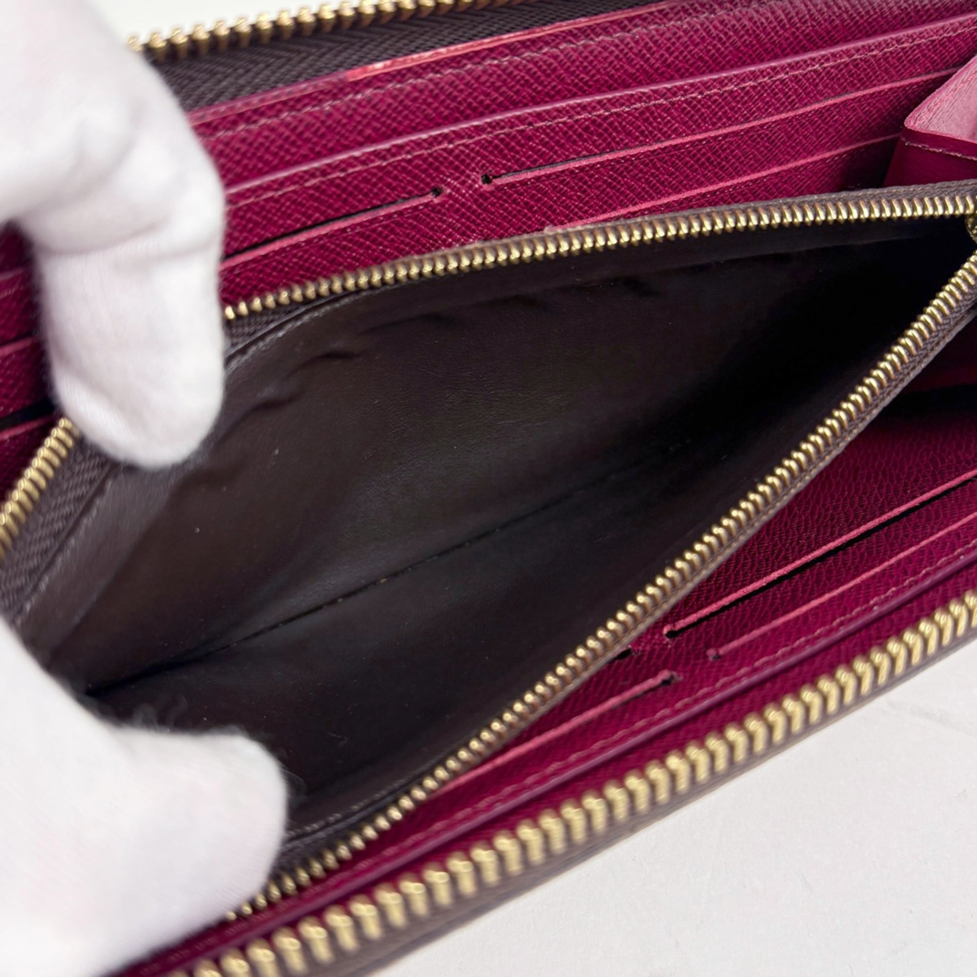 Louis Vuitton Monogram Bordeaux Brown Fuchsia Monogram Long Wallet (Bi-Fold) (Pre-Owned)