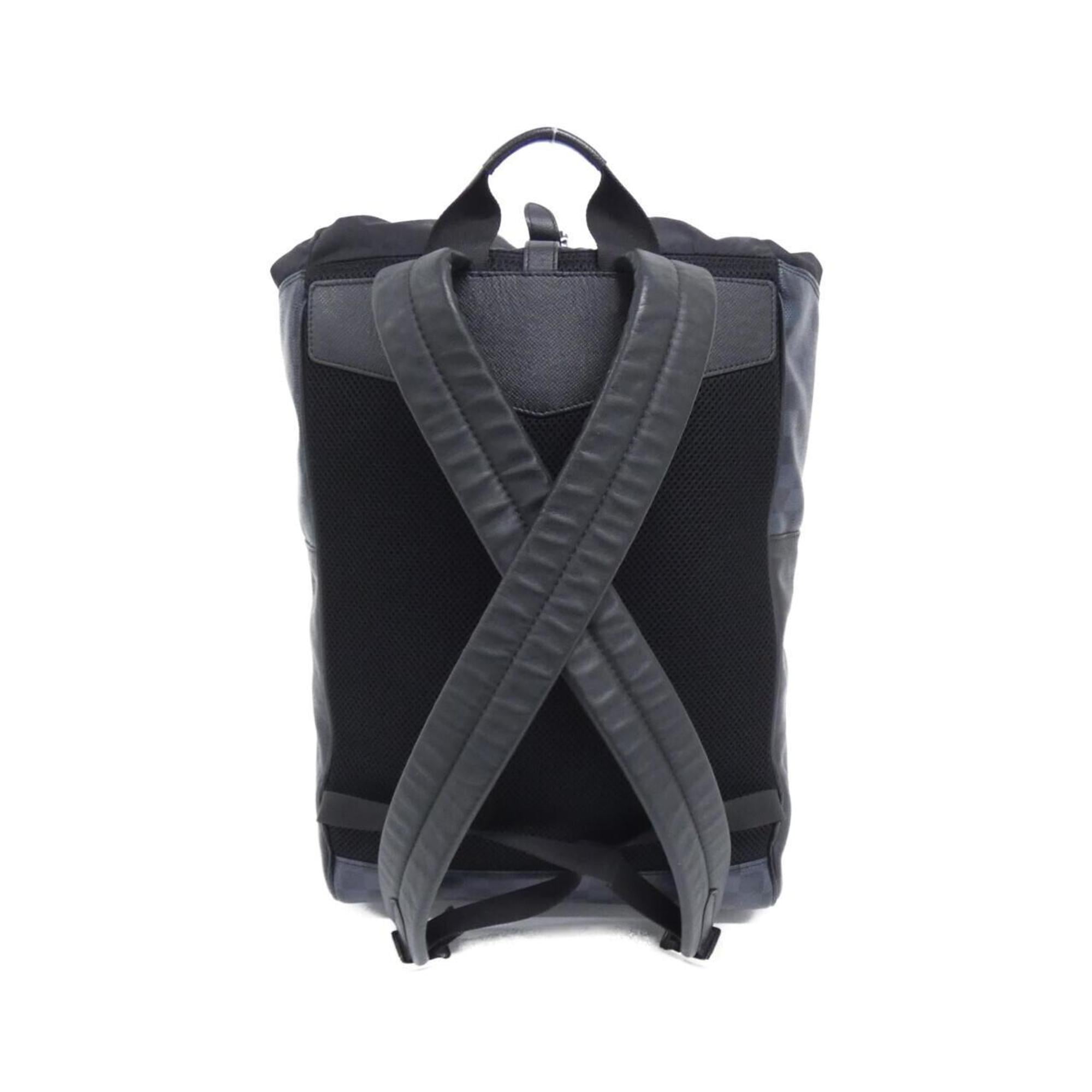 Louis Vuitton Black Cobalt Coated Canvas Leather Backpack (Pre-Owned)