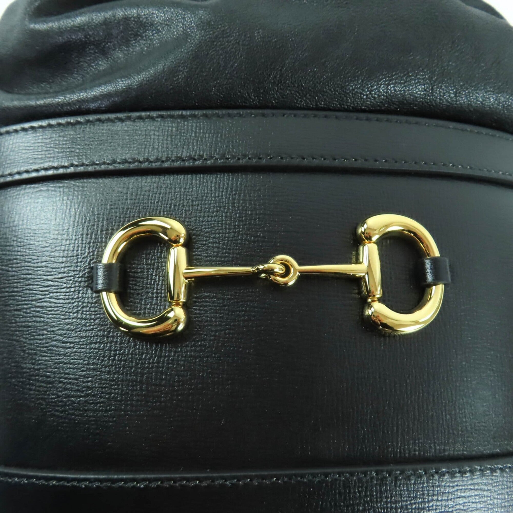 Gucci Horsebit Black Leather Shoulder Bag (Pre-Owned)