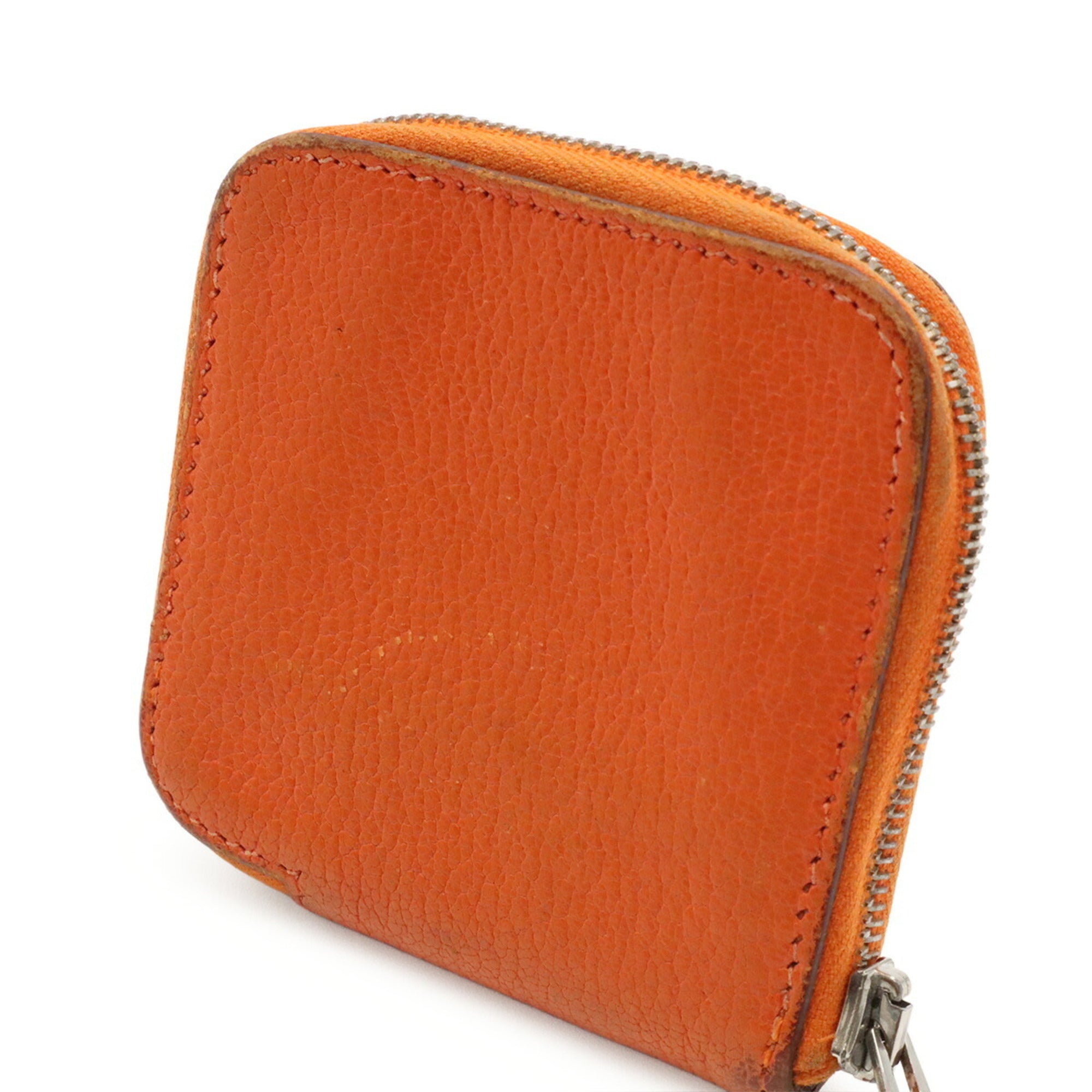 Hermes Orange Chevre Myzore Leather Coin Purse/Coin Case (Pre-Owned)