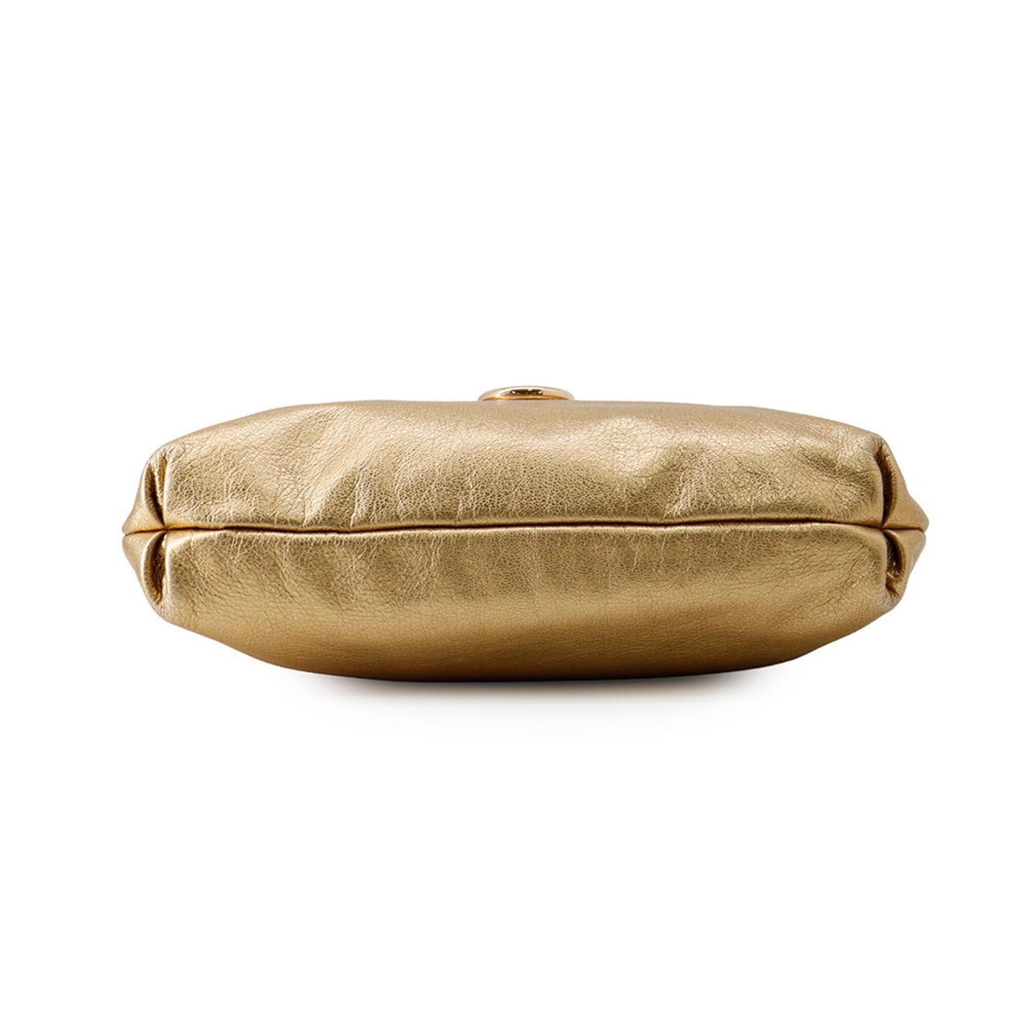 Salvatore Ferragamo Gold Leather Handbag Shoulder Bag (Pre-Owned)