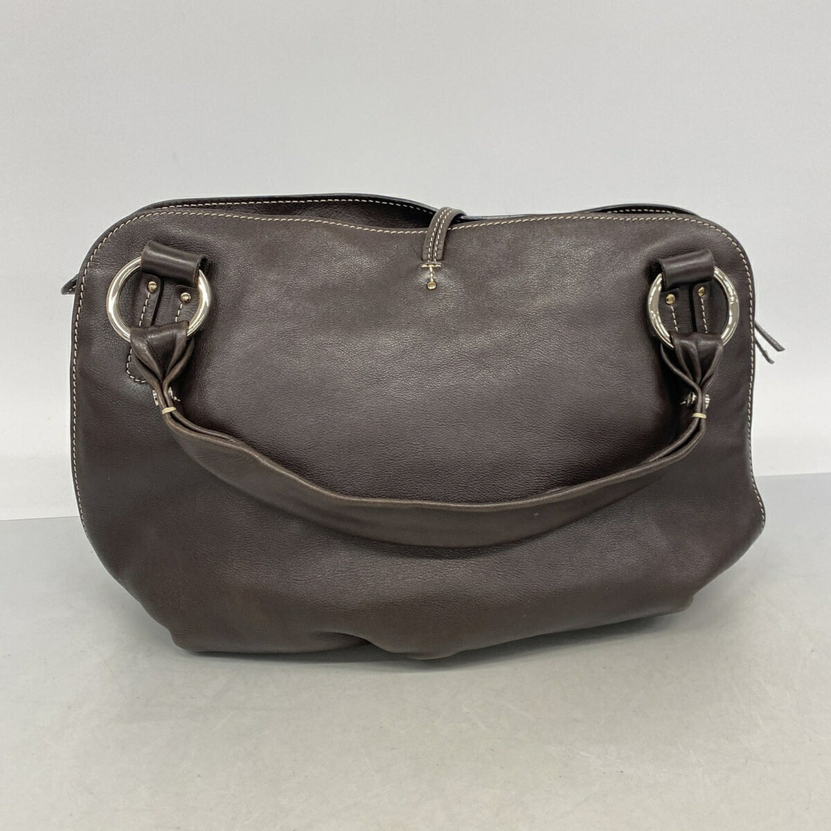 Celine Dark Brown Leather Tote Bag (Pre-Owned)