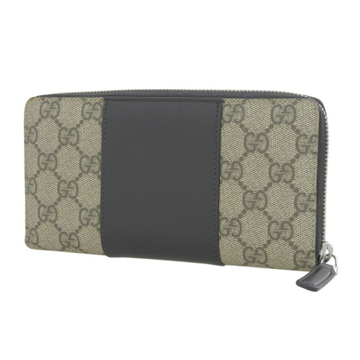 Gucci Beige Black Gg Supreme Long Wallet (Bi-Fold) (Pre-Owned)