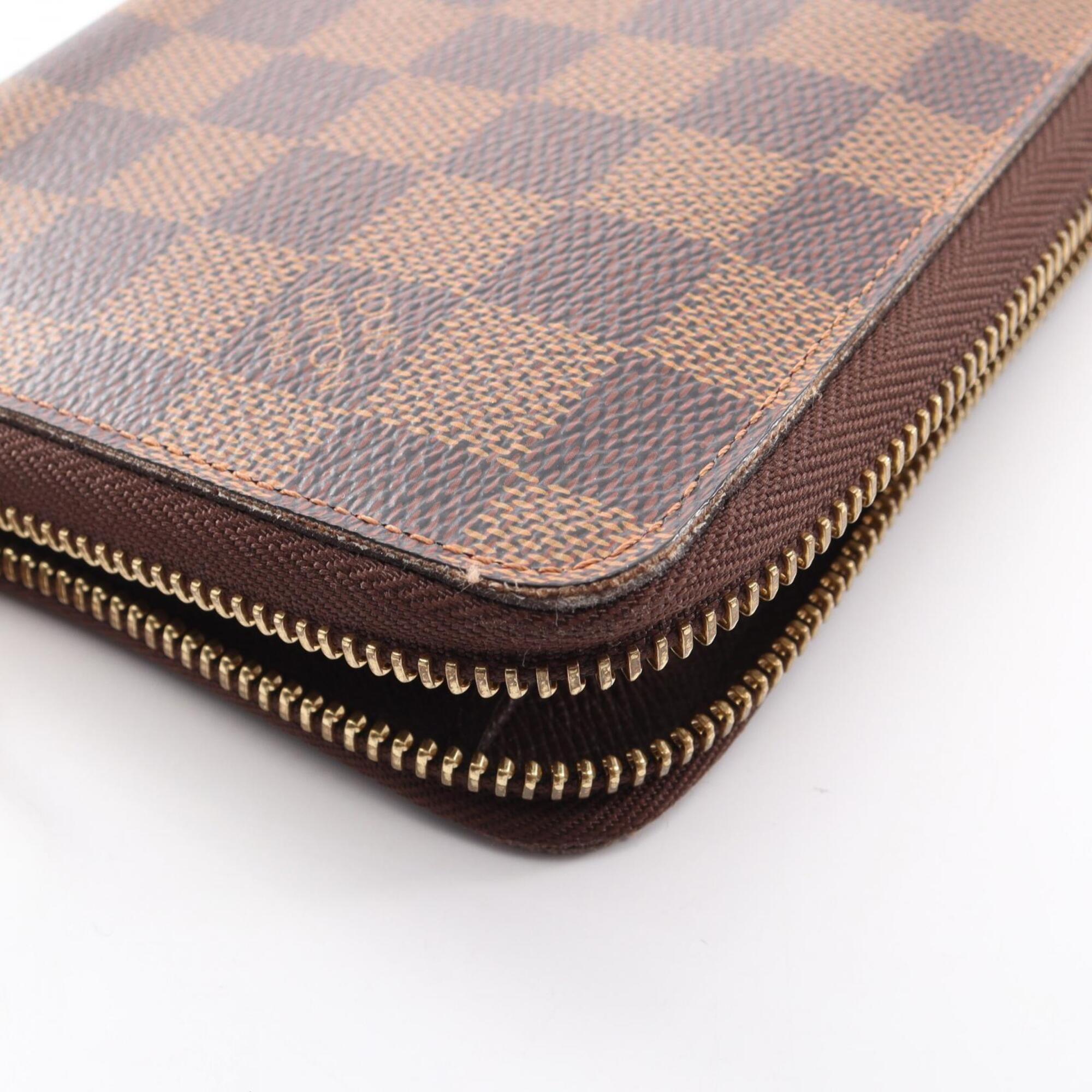 Louis Vuitton Brown Leather Pvc Long Wallet (Bi-Fold) (Pre-Owned)