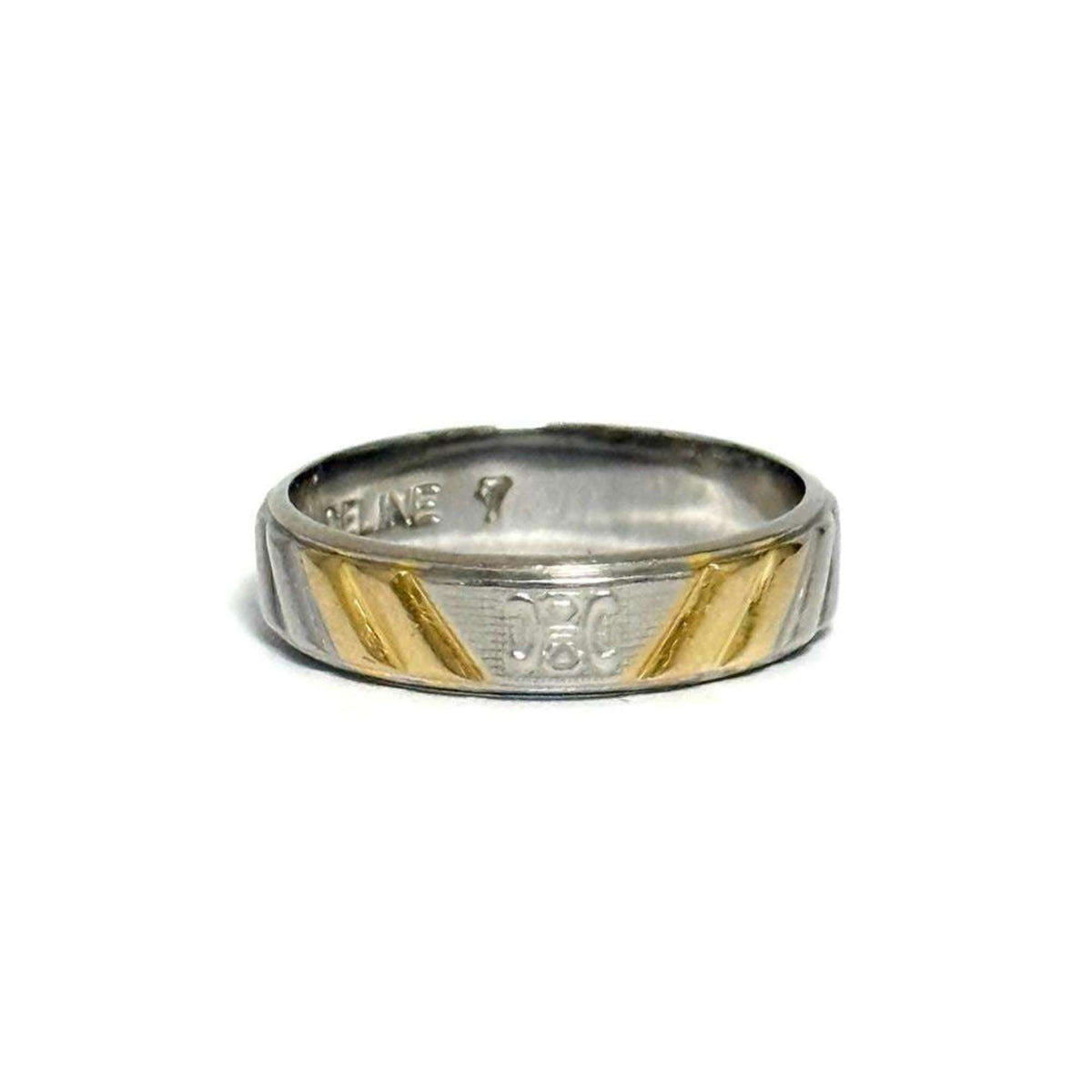 Celine Yellow Gold (18K) Platinum 950 Band Ring (Pre-Owned)