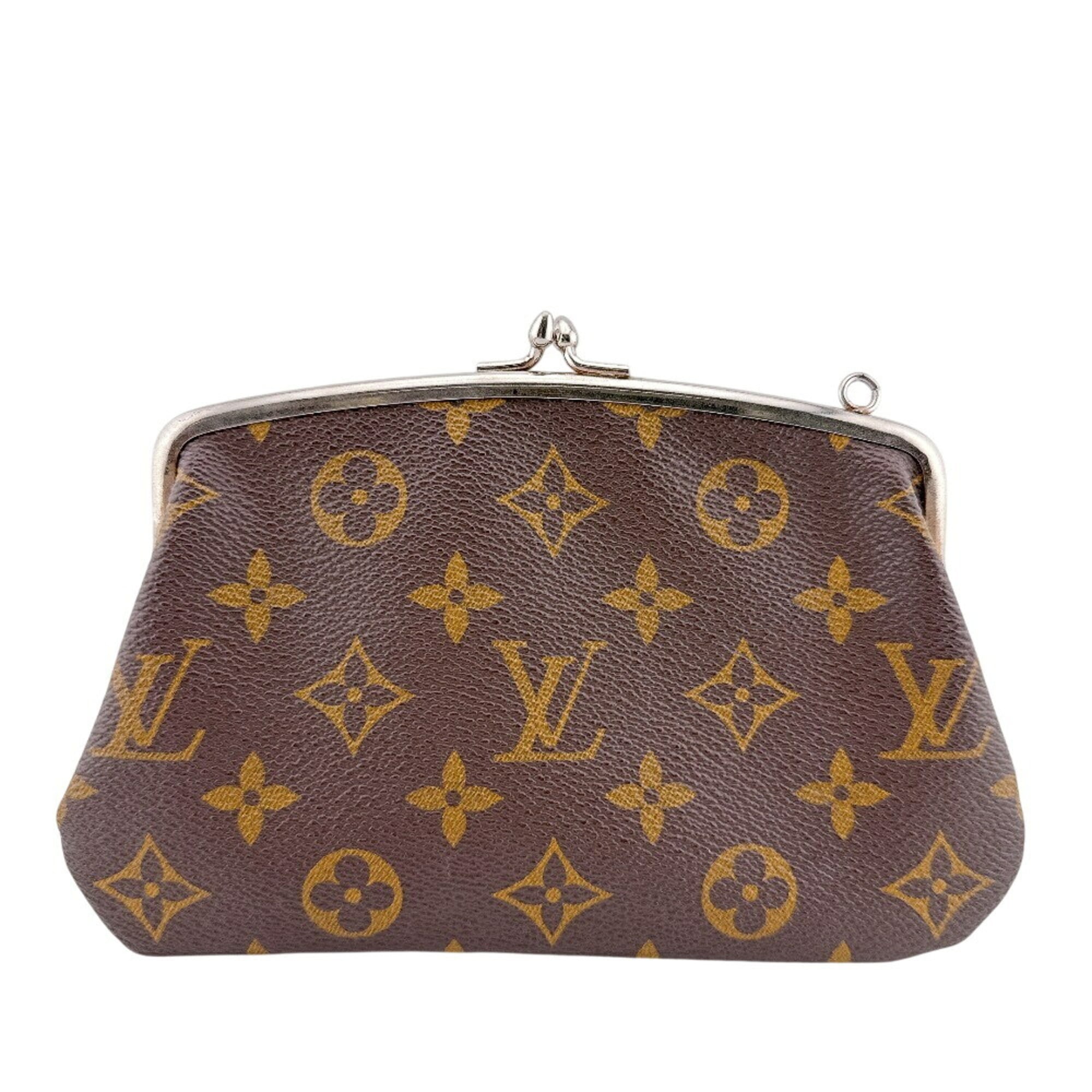 Louis Vuitton Monogram Brown Leather Pouch (Pre-Owned)