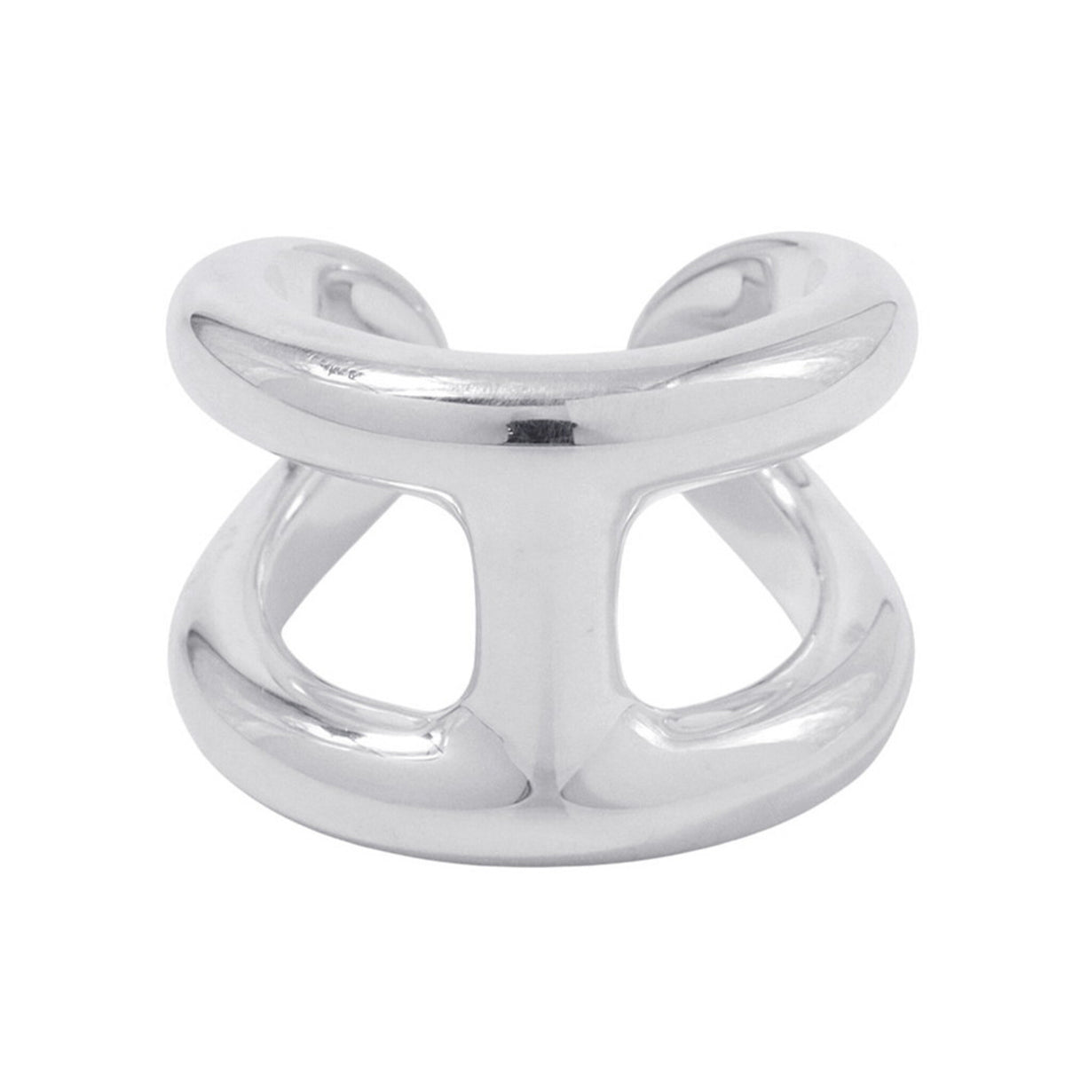 Hermes Silver 925 Band Ring (Pre-Owned)