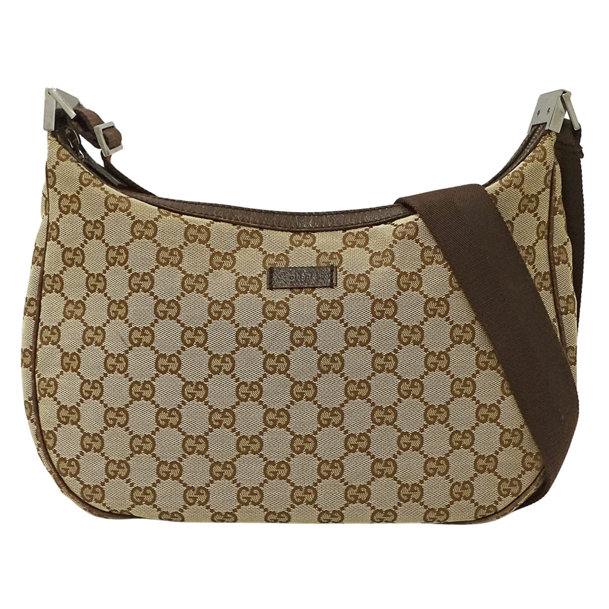 Gucci Beige Brown Gg Canvas Handbag Shoulder Bag (Pre-Owned)