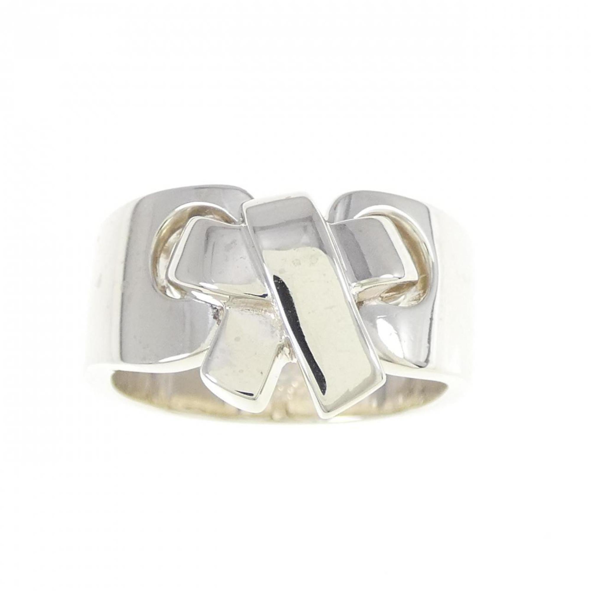 Hermes Silver Silver 925 Band Ring (Pre-Owned)