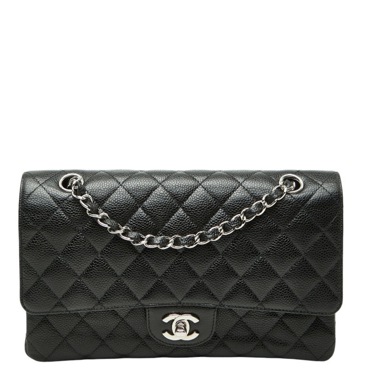 Chanel Black Grained Calfskin Shoulder Bag (Pre-Owned)