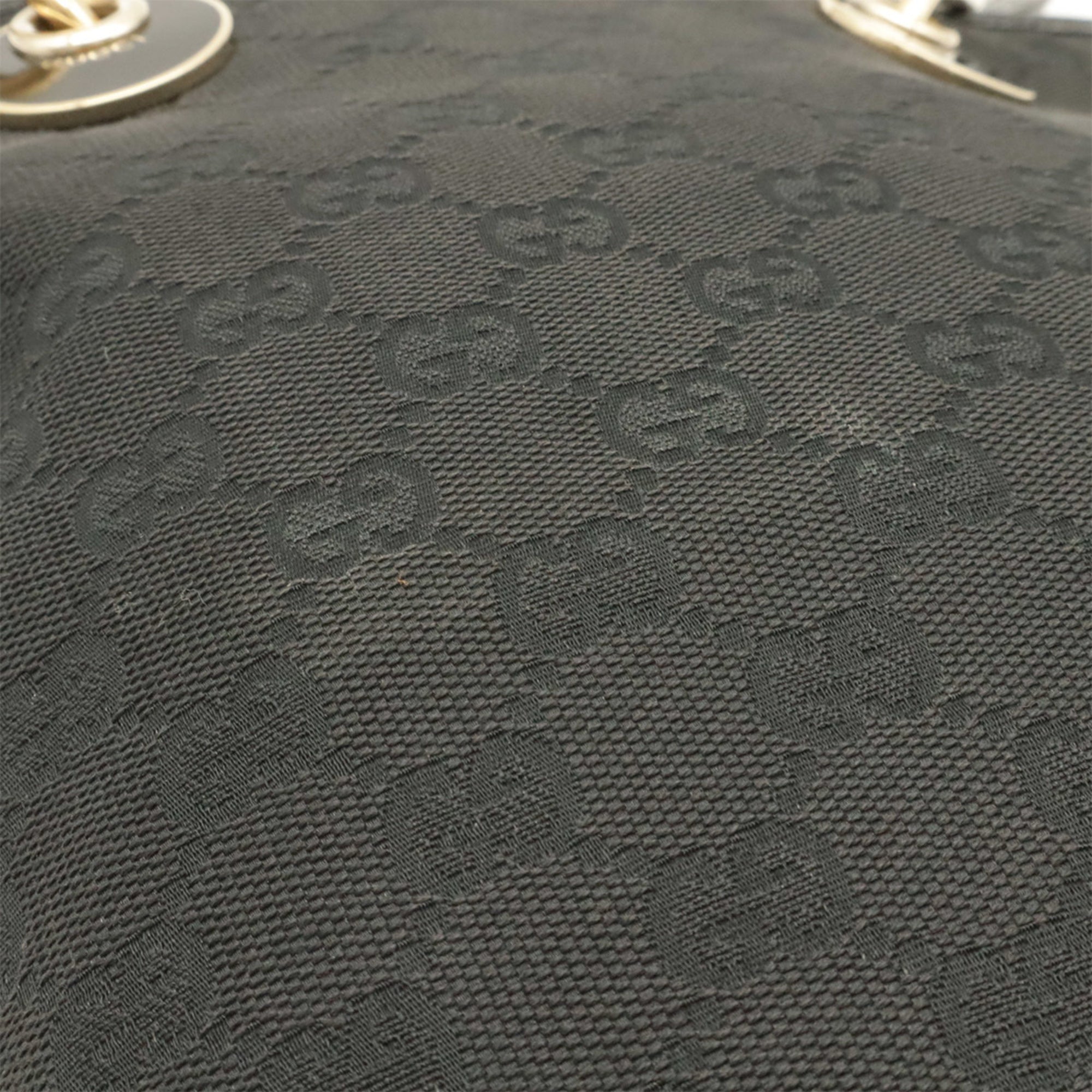 Gucci Black Gg Canvas Handbag Shoulder Bag Tote Bag (Pre-Owned)