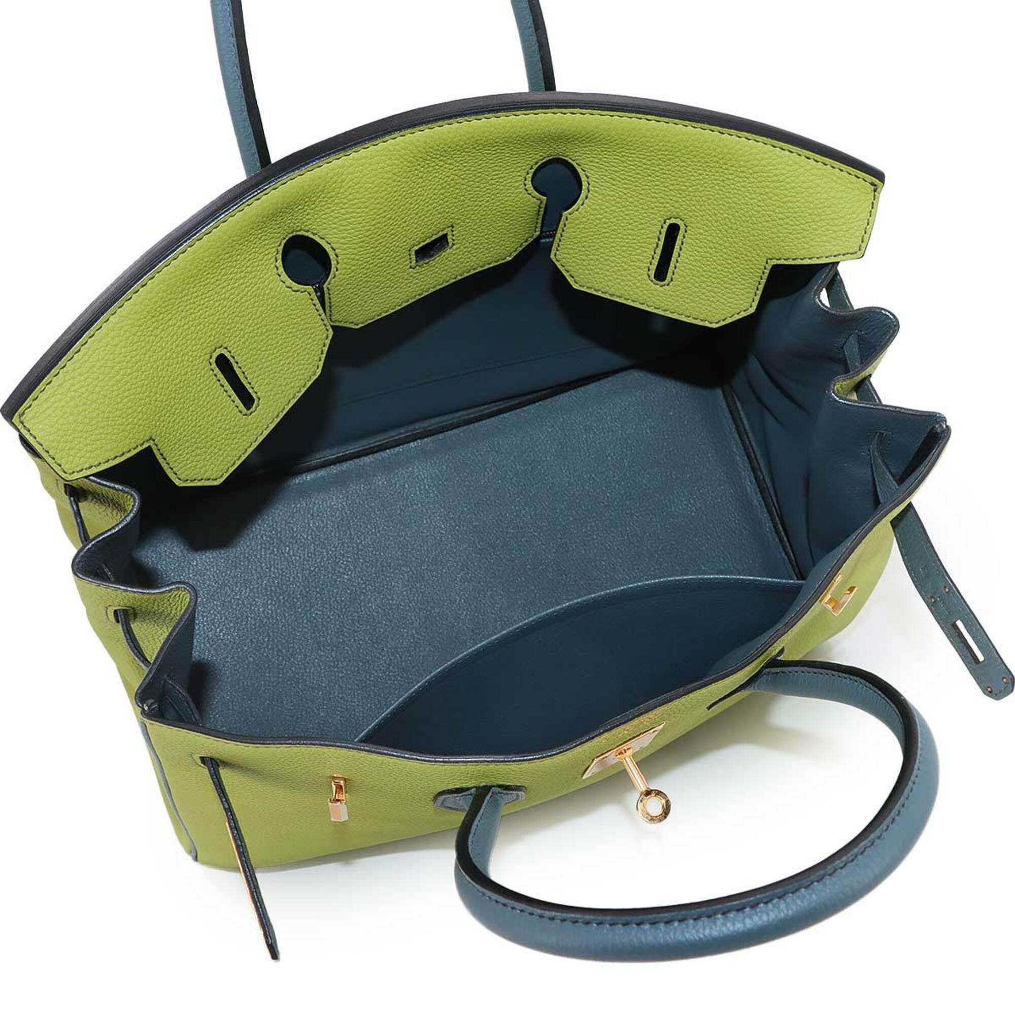 Hermes Green Togo Leather Handbag (Pre-Owned)
