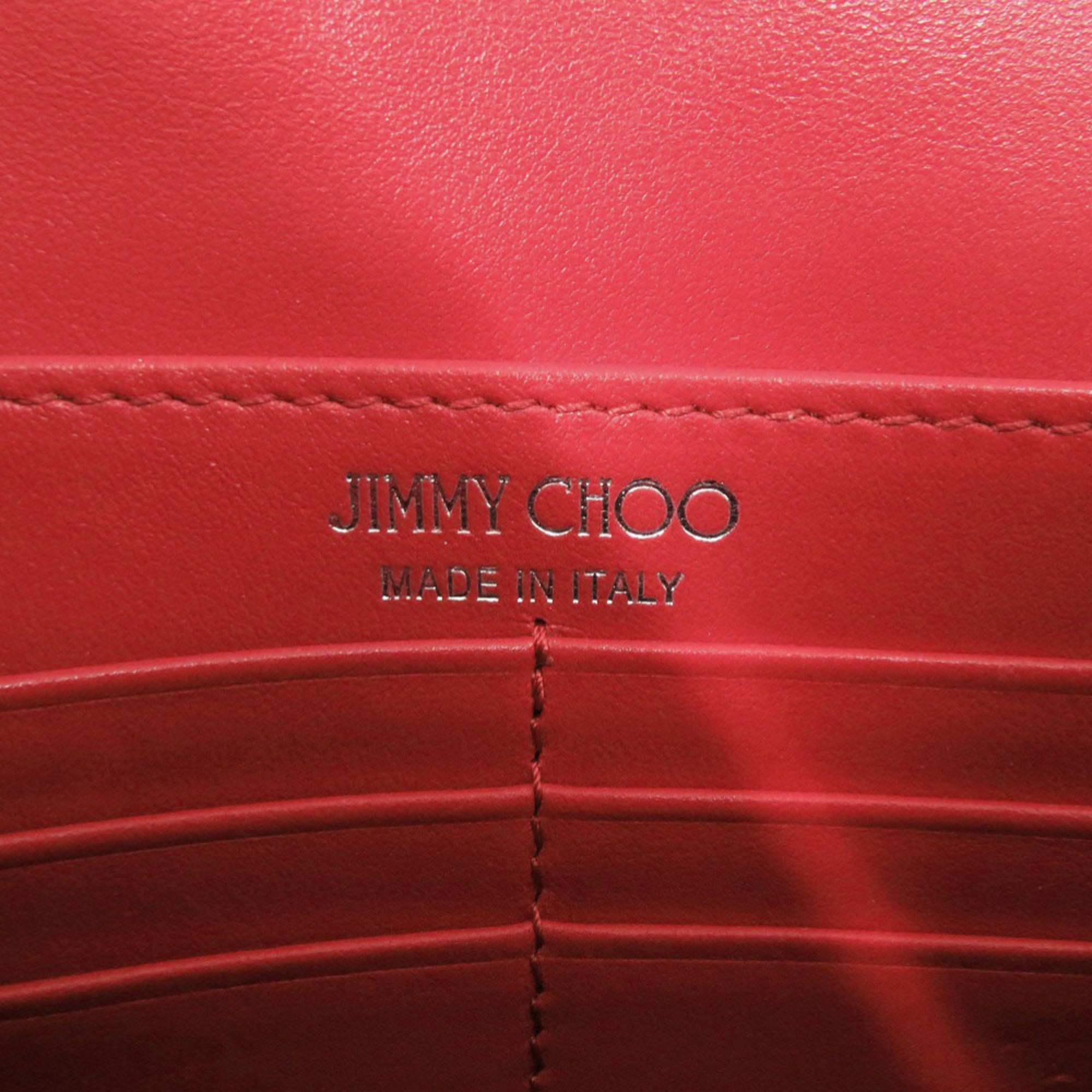 Jimmy Choo Red Color Leather Shoulder Bag (Pre-Owned)