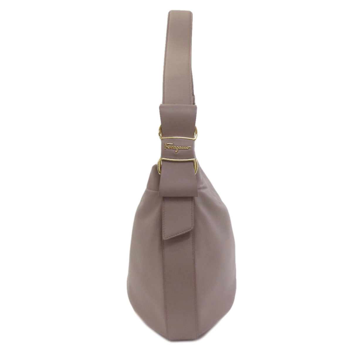 Salvatore Ferragamo Grayish Leather Shoulder Bag (Pre-Owned)