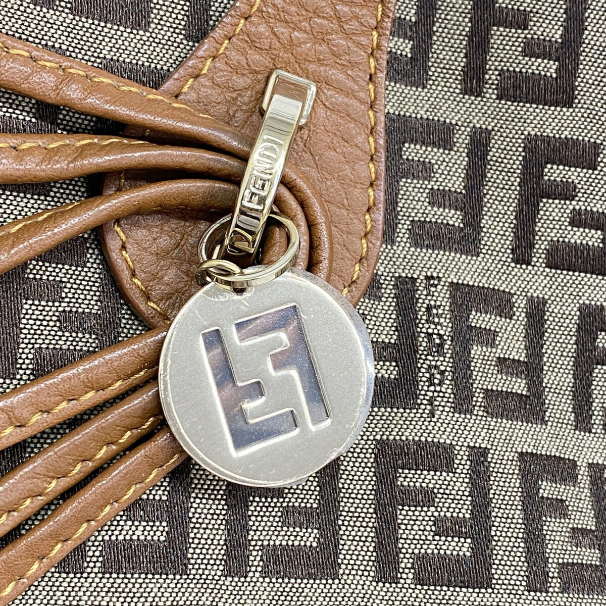 Fendi Brown Nylon Canvas Tote Bag (Pre-Owned)