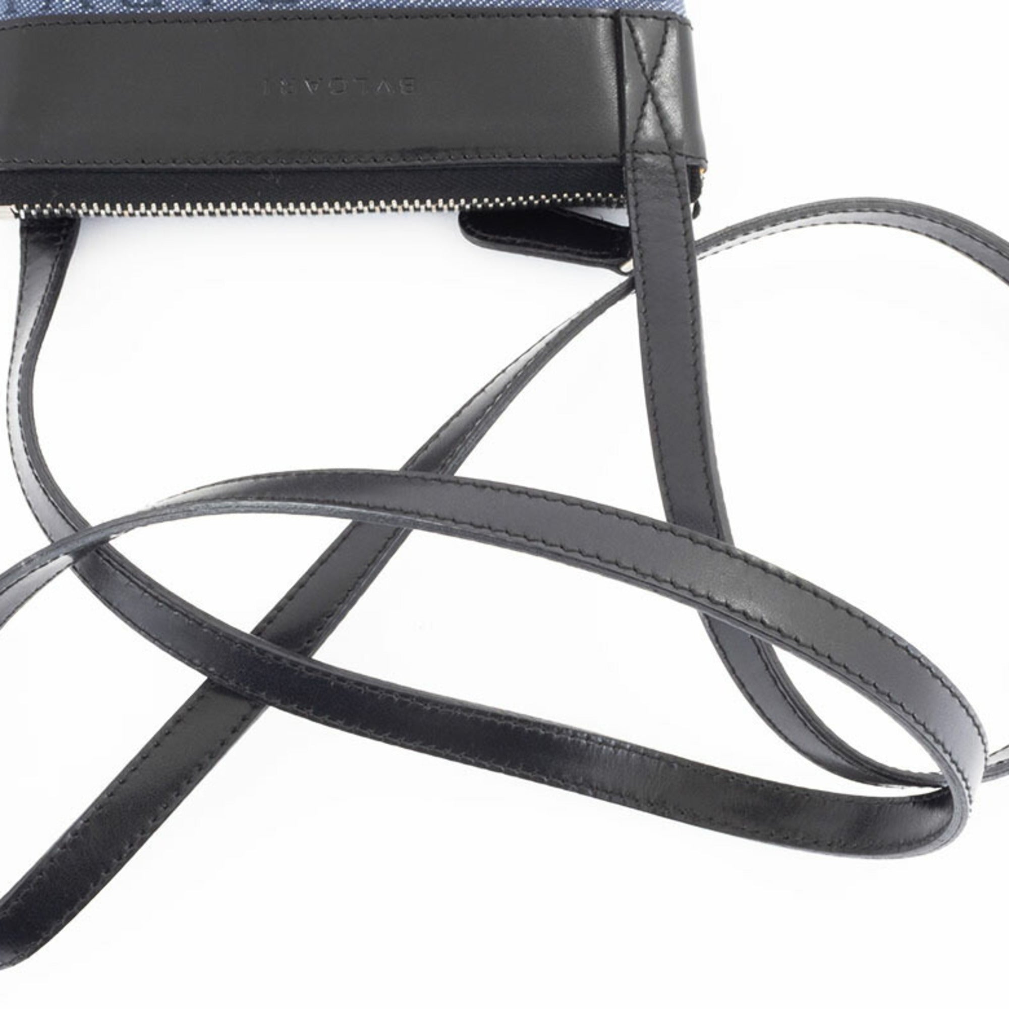 Bvlgari Black Blue Denim Shoulder Bag (Pre-Owned)