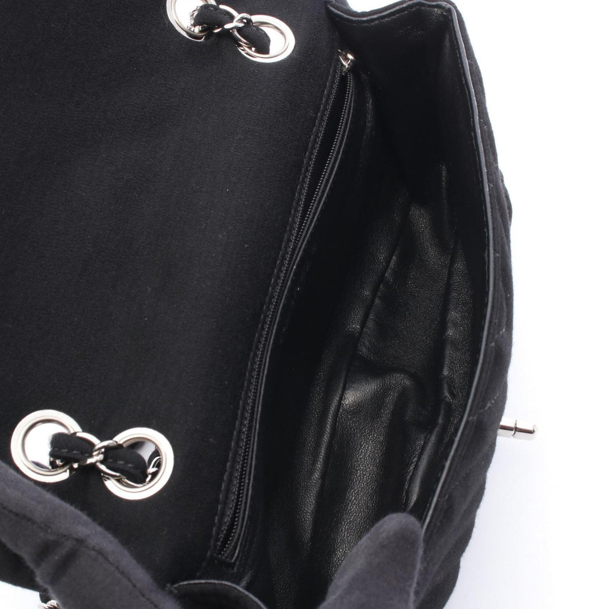 Chanel Black Fabric Cotton Jersey Shoulder Bag (Pre-Owned)