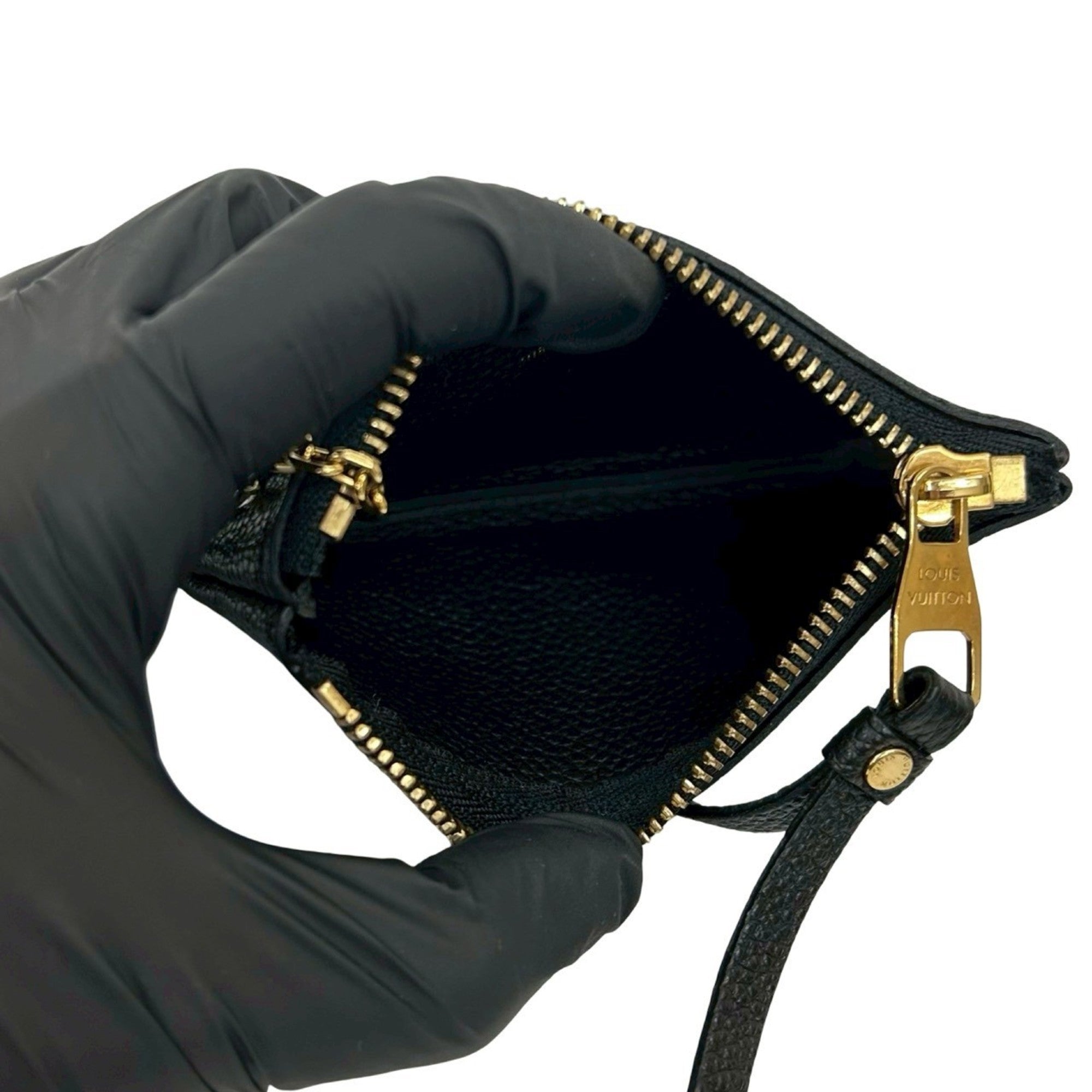 Louis Vuitton Black Leather Coin Purse/Coin Case (Pre-Owned)